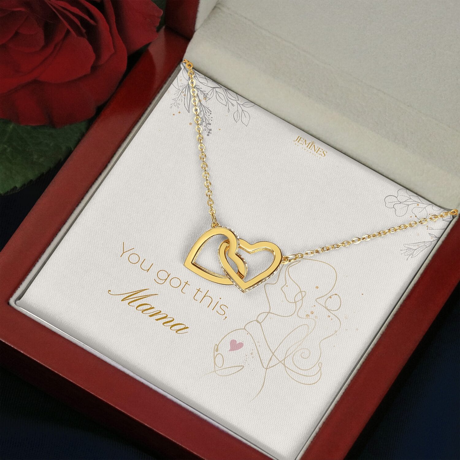 Motherhood Interlocking Gold Necklace Elegant Gift - JEMINES