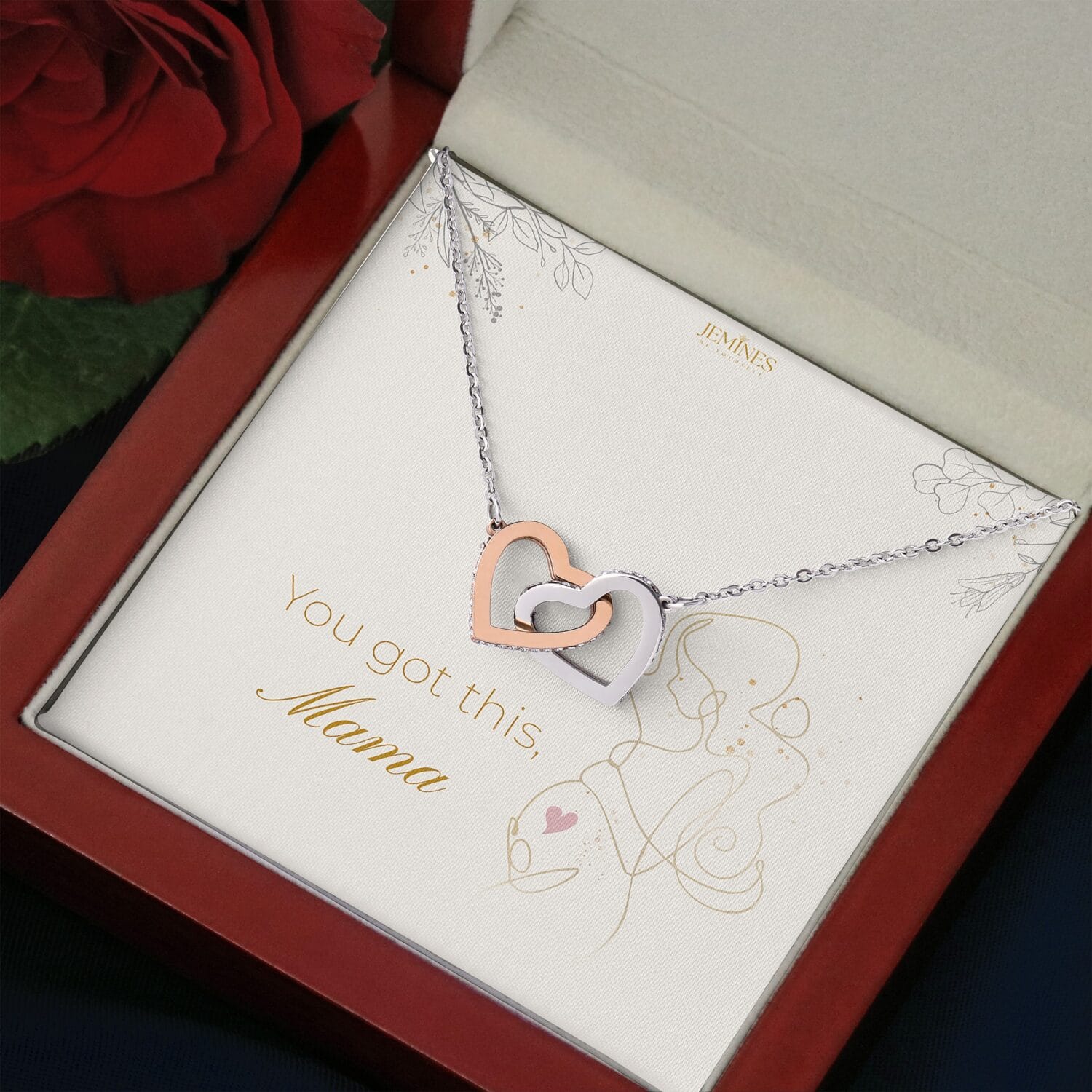 Motherhood Interlocking Hearts Necklace Elegant Gift - JEMINES