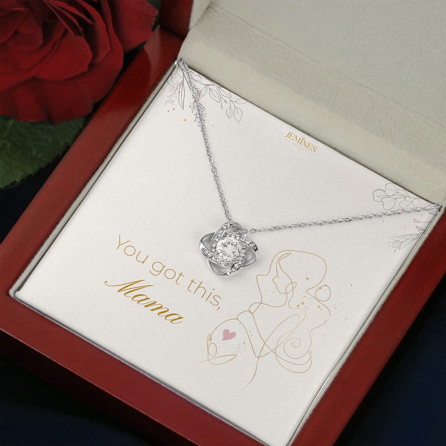 Motherhood Love Knot Necklace Elegant Gift - JEMINES