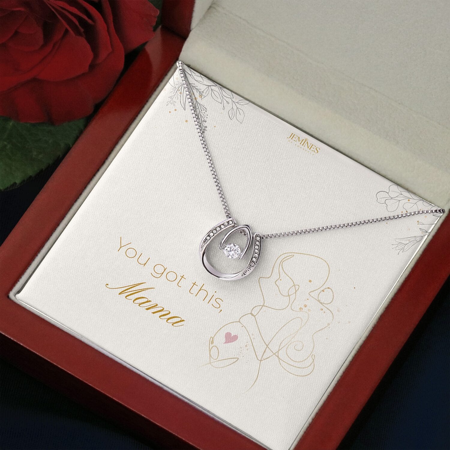 Motherhood Lucky in Love Necklace Elegant Gift - JEMINES