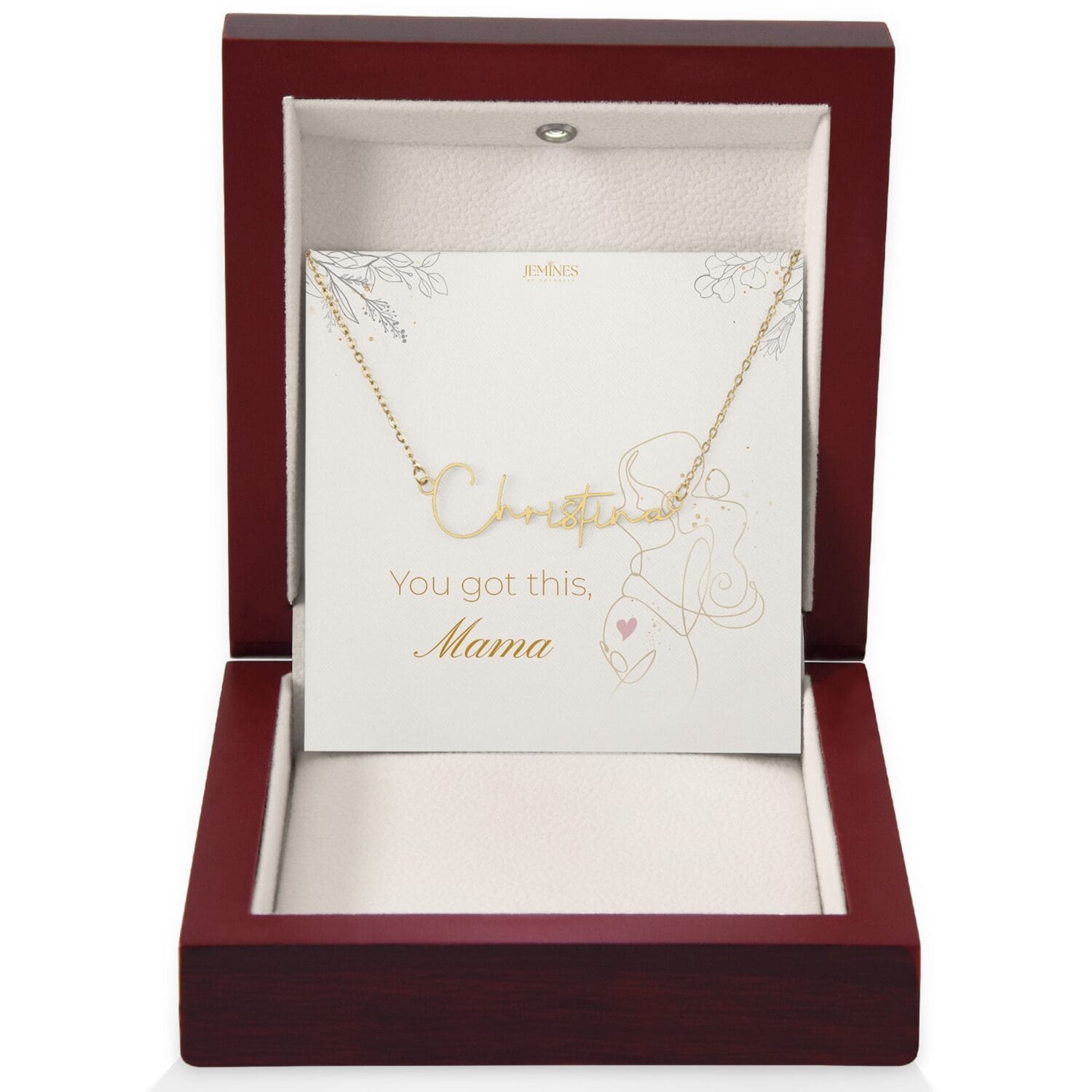 Motherhood Signature Name Gold Necklace