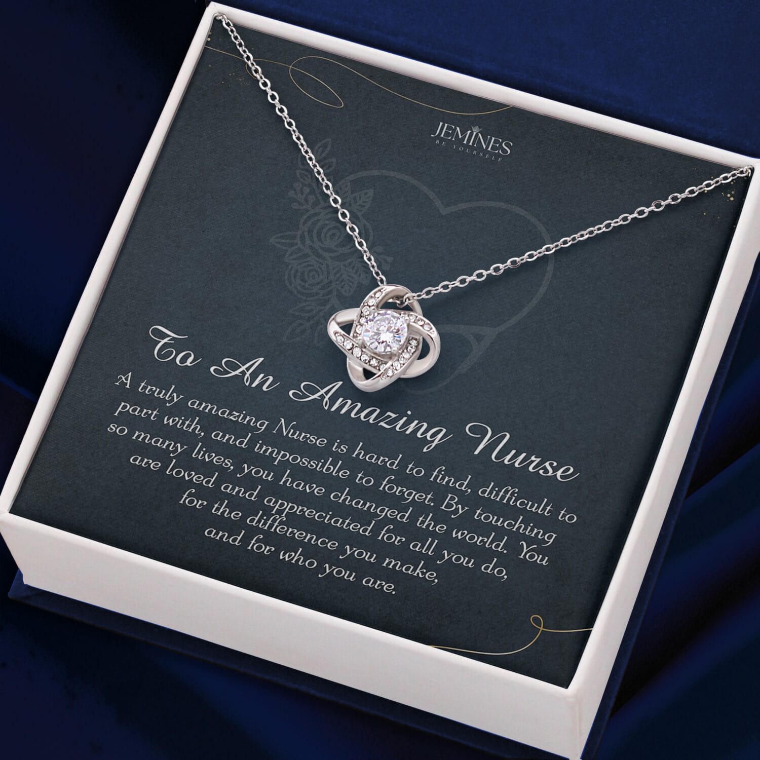 Nurse Love Knot Necklace Elegant Gift with Message Card - JEMINES