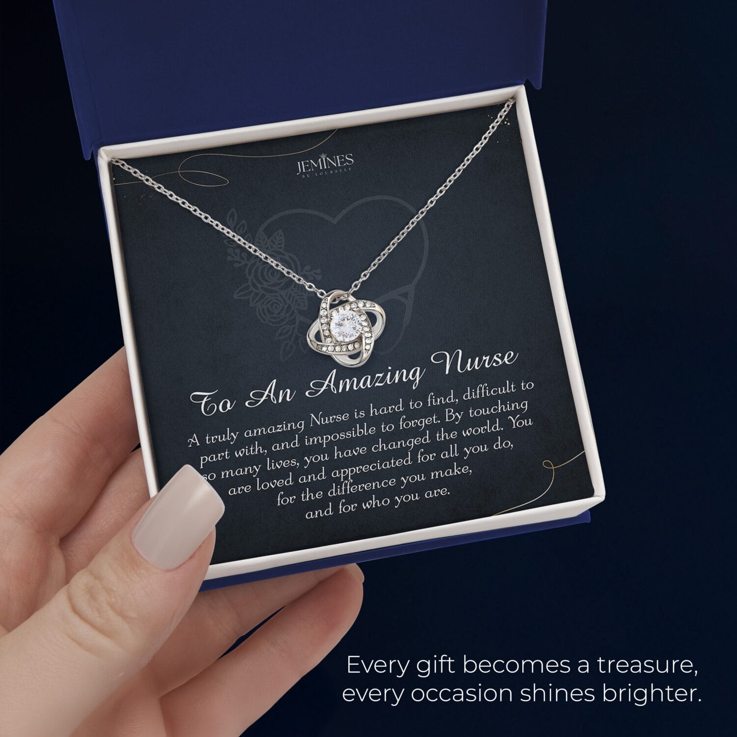 Nurse Love Knot Necklace Elegant Gift with Message Card - JEMINES