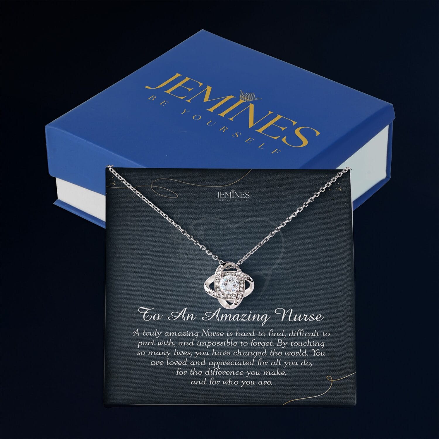 Nurse Love Knot Necklace Elegant Gift with Message Card - JEMINES