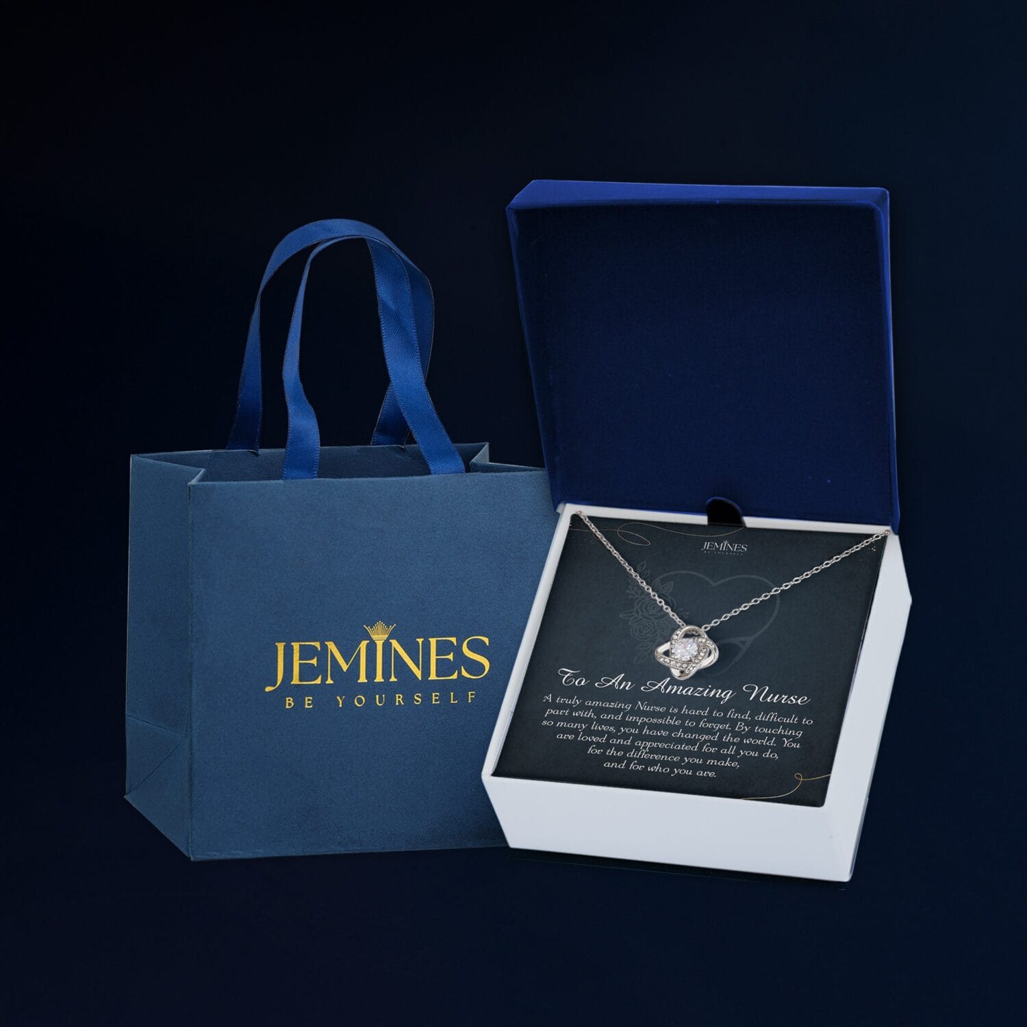 Nurse Love Knot Necklace Elegant Gift with Message Card - JEMINES