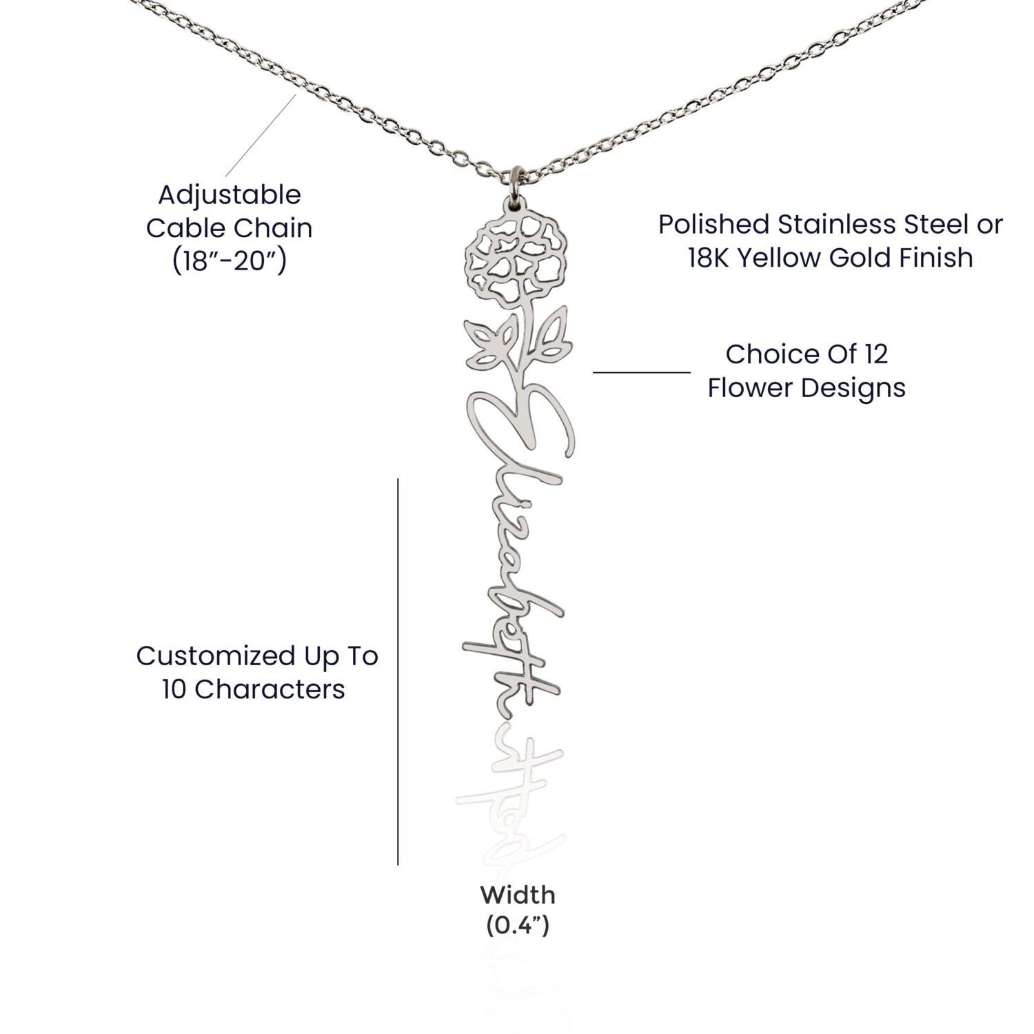 October Birth Flower Necklace Custom Elegant Gift - JEMINES
