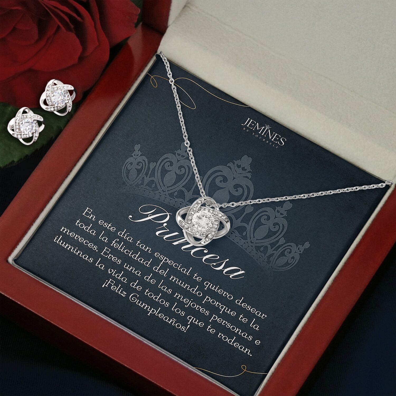 Princesa Birthday Love Knot Set Necklace Elegant Gift - JEMINES