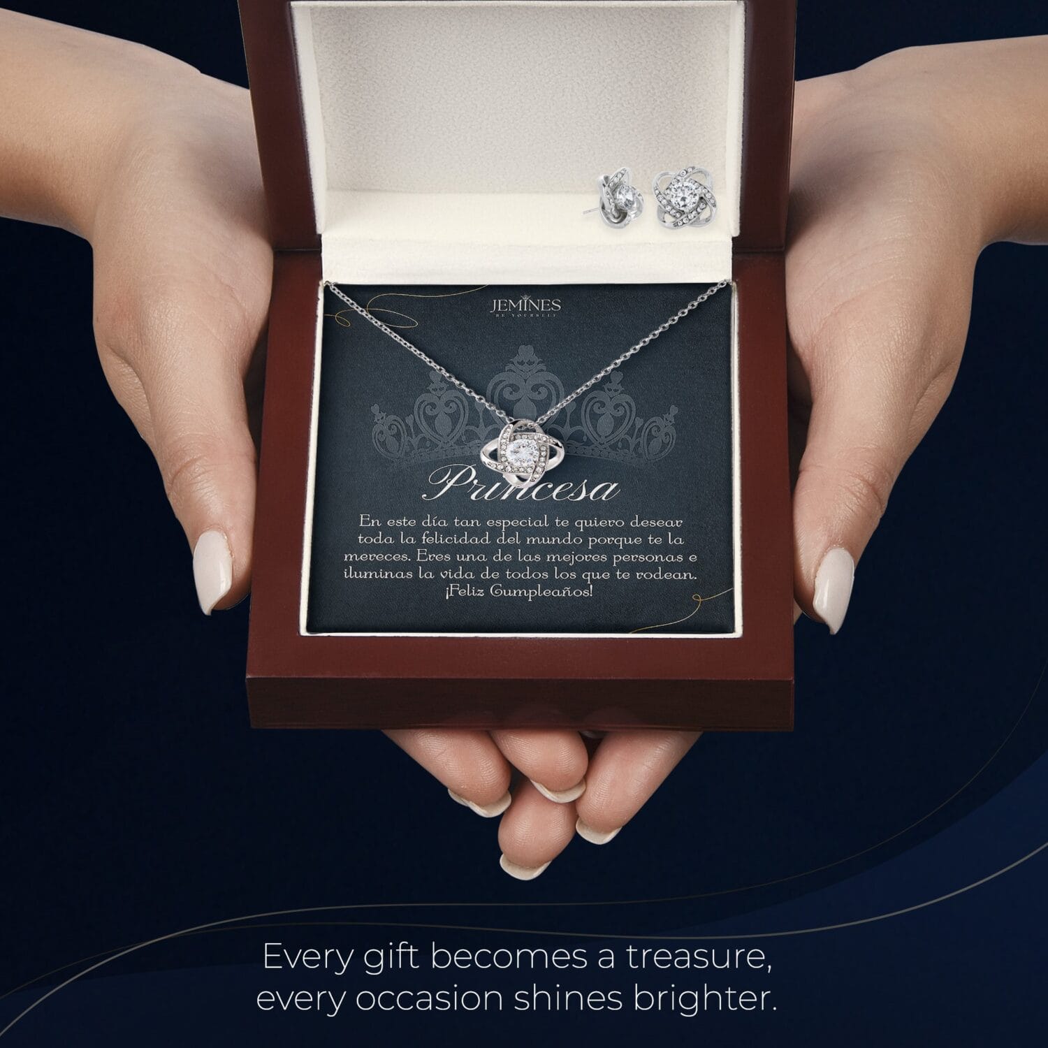 Princesa Birthday Love Knot Set Necklace Elegant Gift - JEMINES