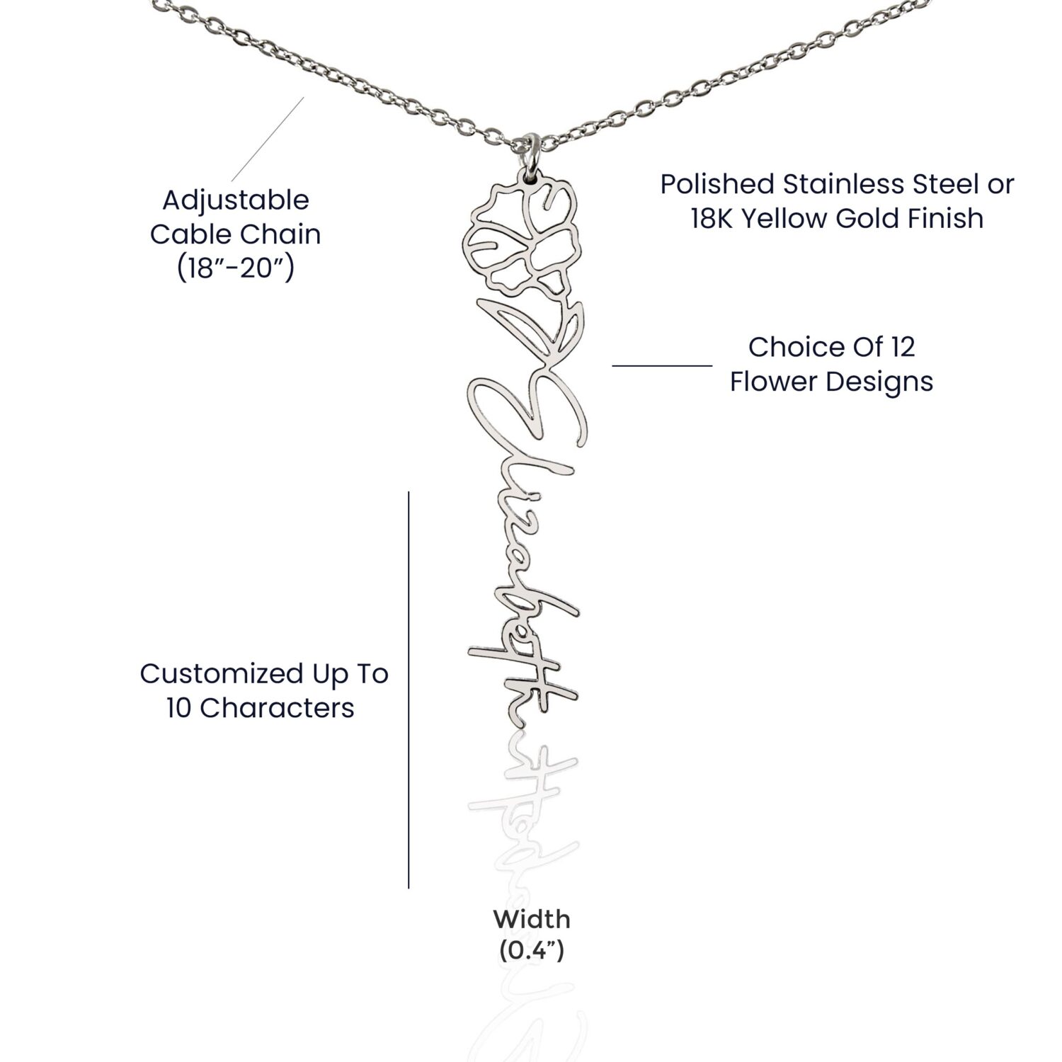 September Birth Flower Necklace Custom Elegant Gift - JEMINES