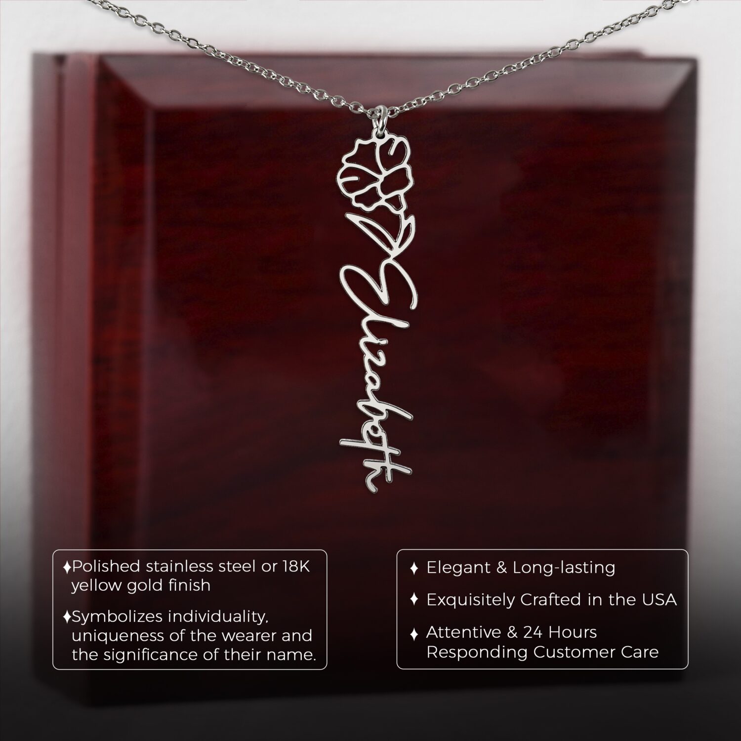 September Birth Flower Necklace Custom Elegant Gift - JEMINES
