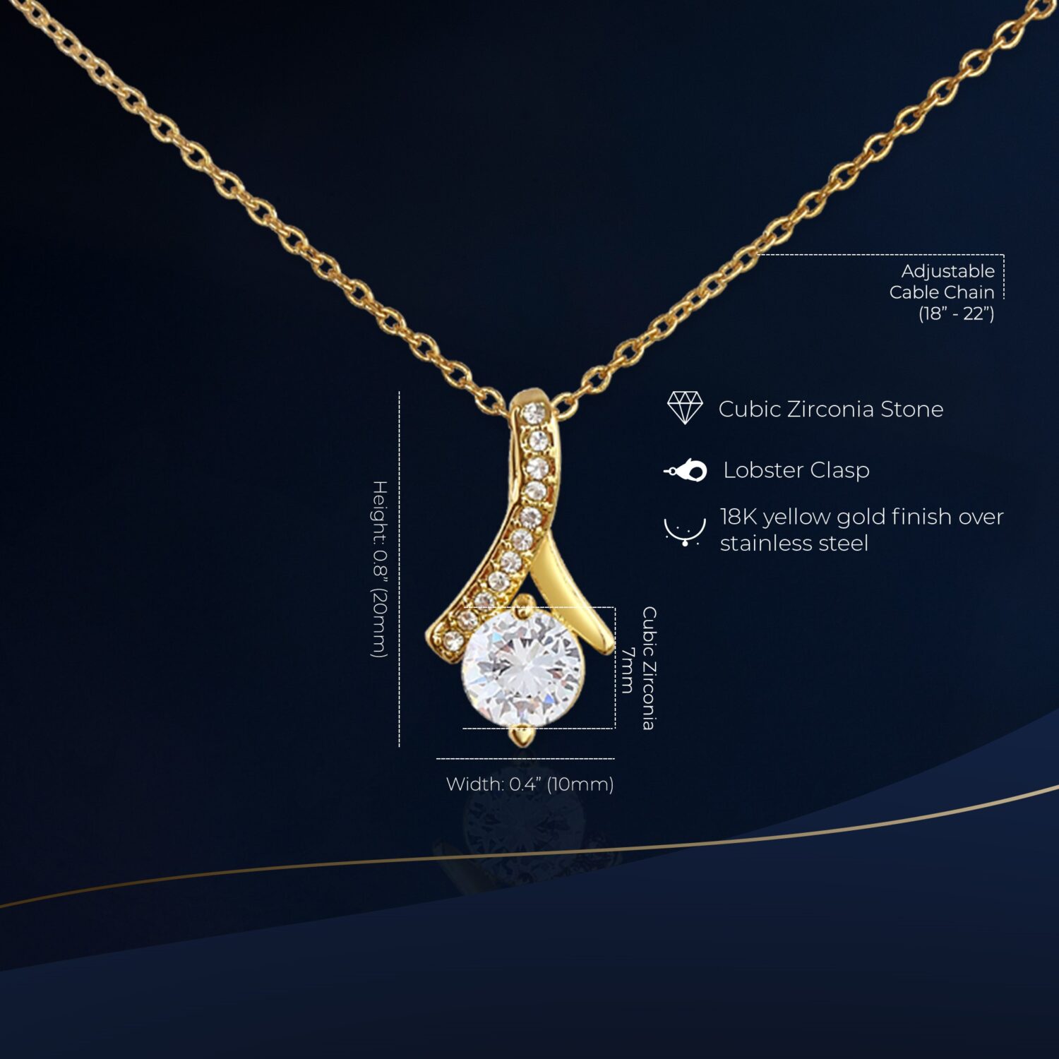 Alternative view of Soulmate Alluring Beauty Gold Necklace Elegant Gift