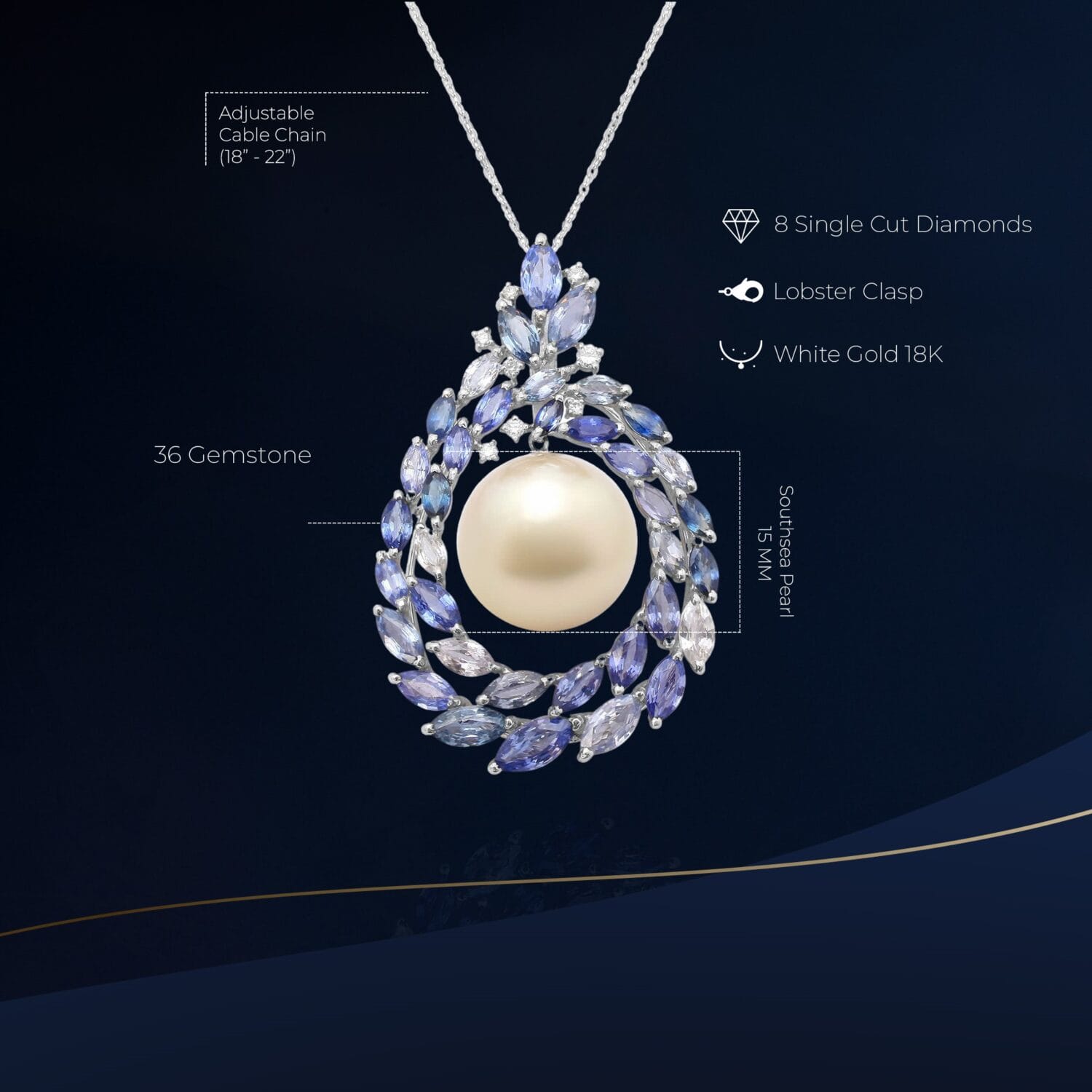 Alternative view of South Sea Pearl Necklace Elegant Gift