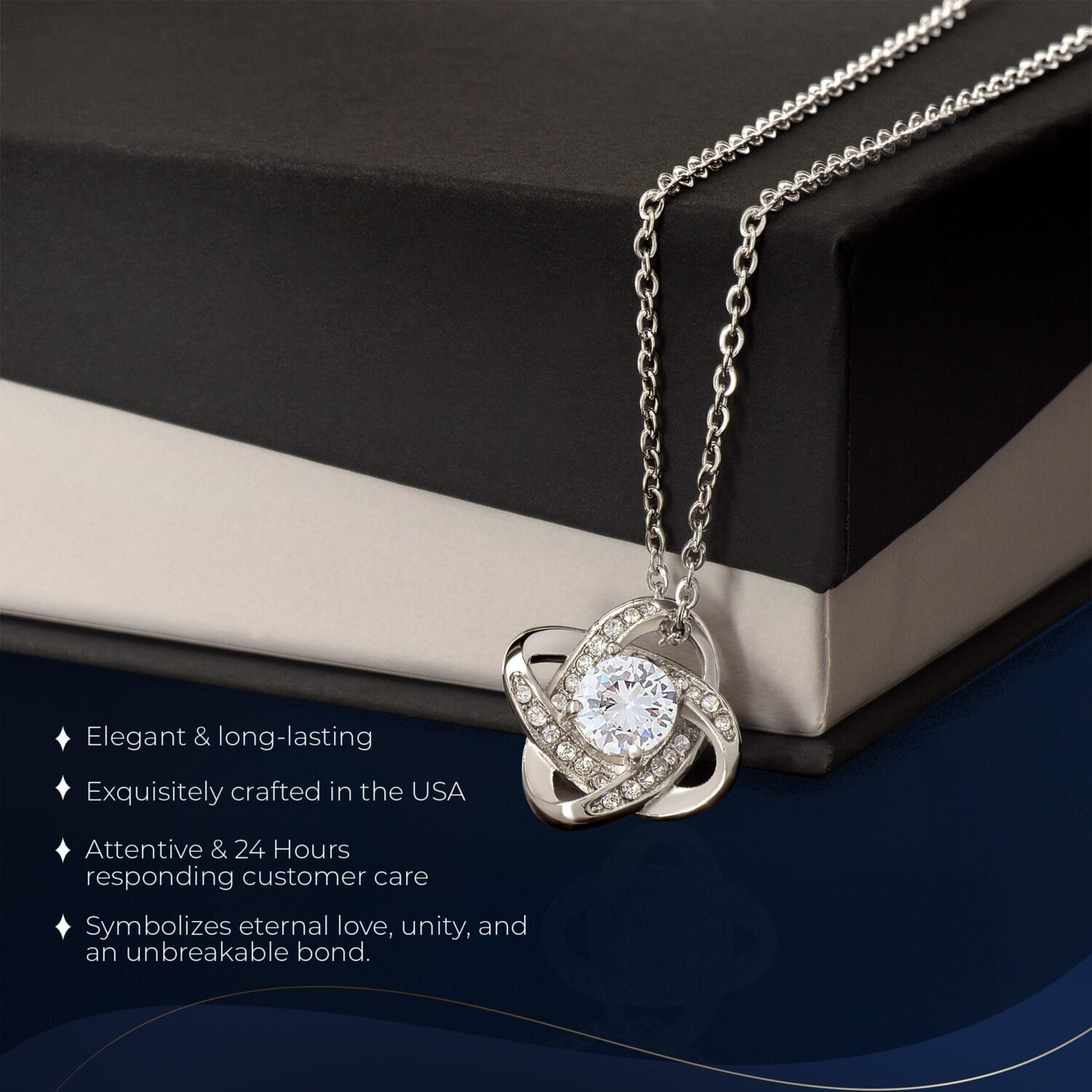 Sympathy Love Knot Necklace Elegant Memorial Gift - JEMINES