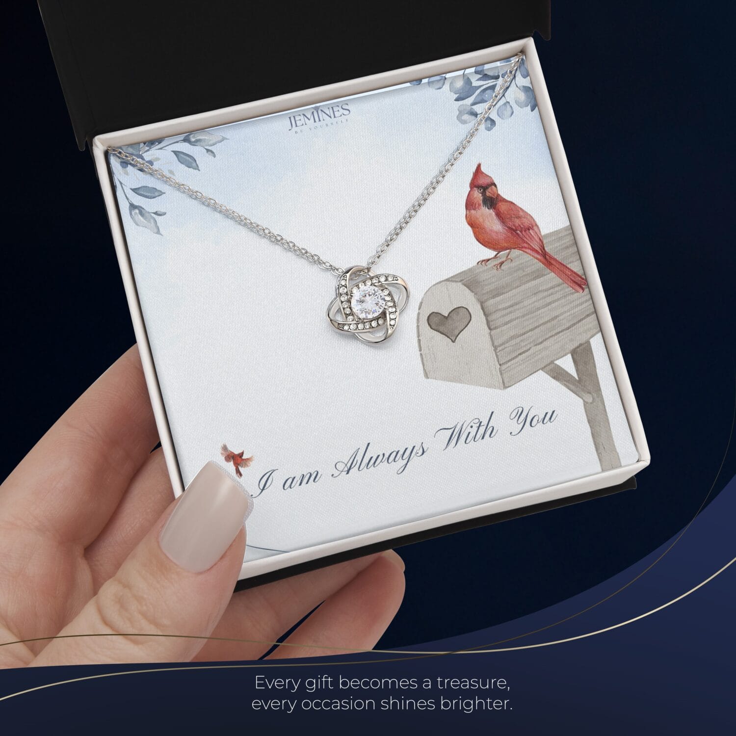 Sympathy Love Knot Necklace Elegant Memorial Gift - JEMINES