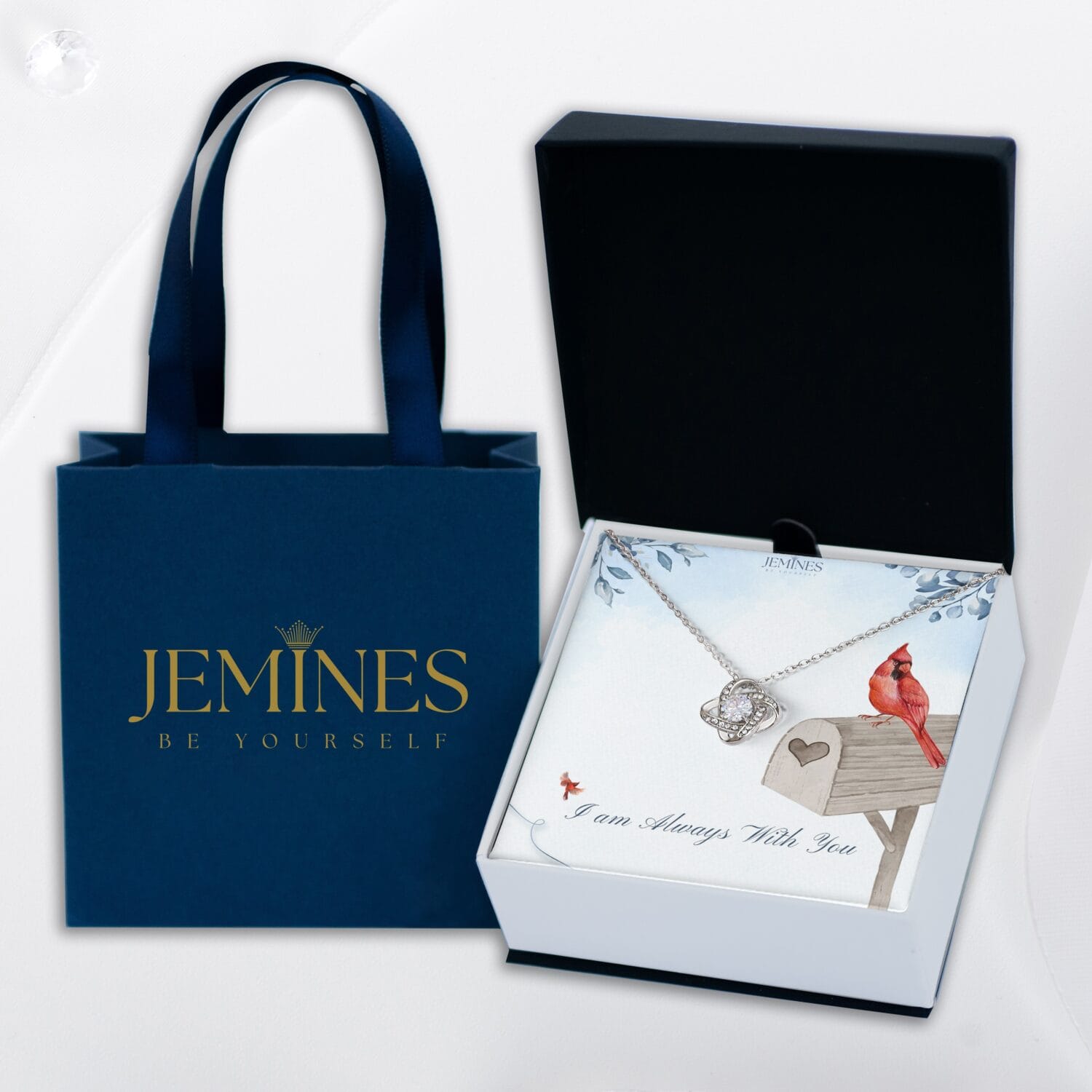 Sympathy Love Knot Necklace Elegant Memorial Gift - JEMINES