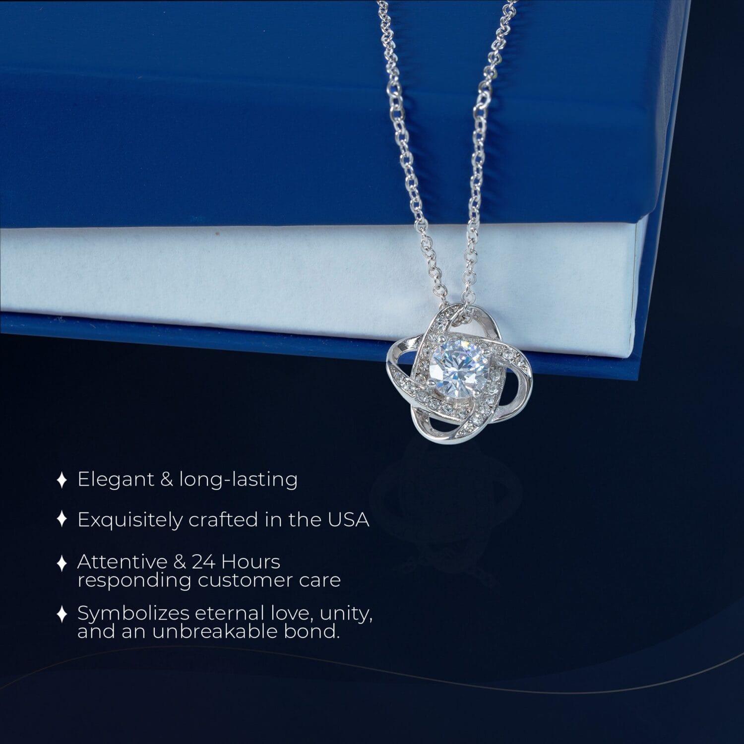 Thank You Love Knot Necklace Elegant Gift - JEMINES