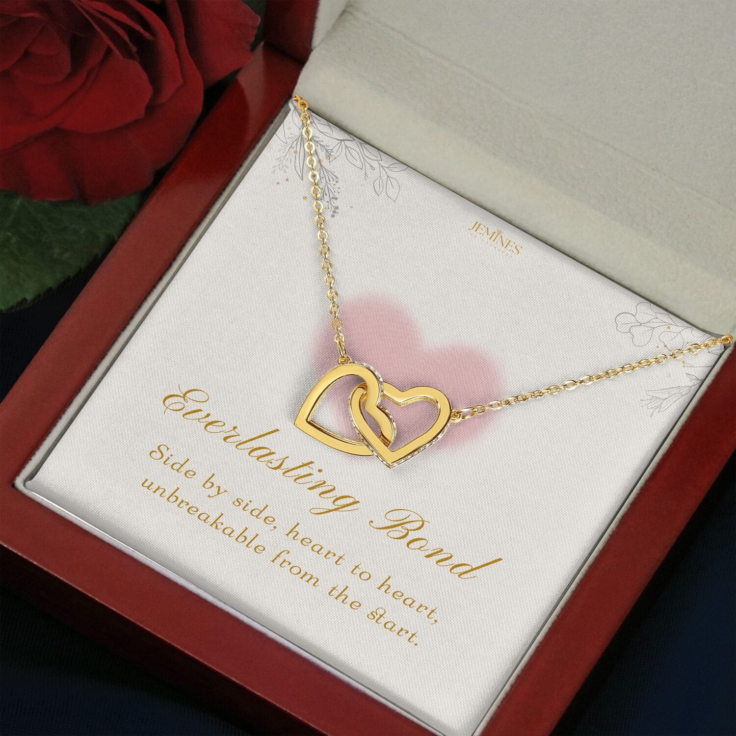Wife Interlocking Gold Necklace Elegant Gift - JEMINES