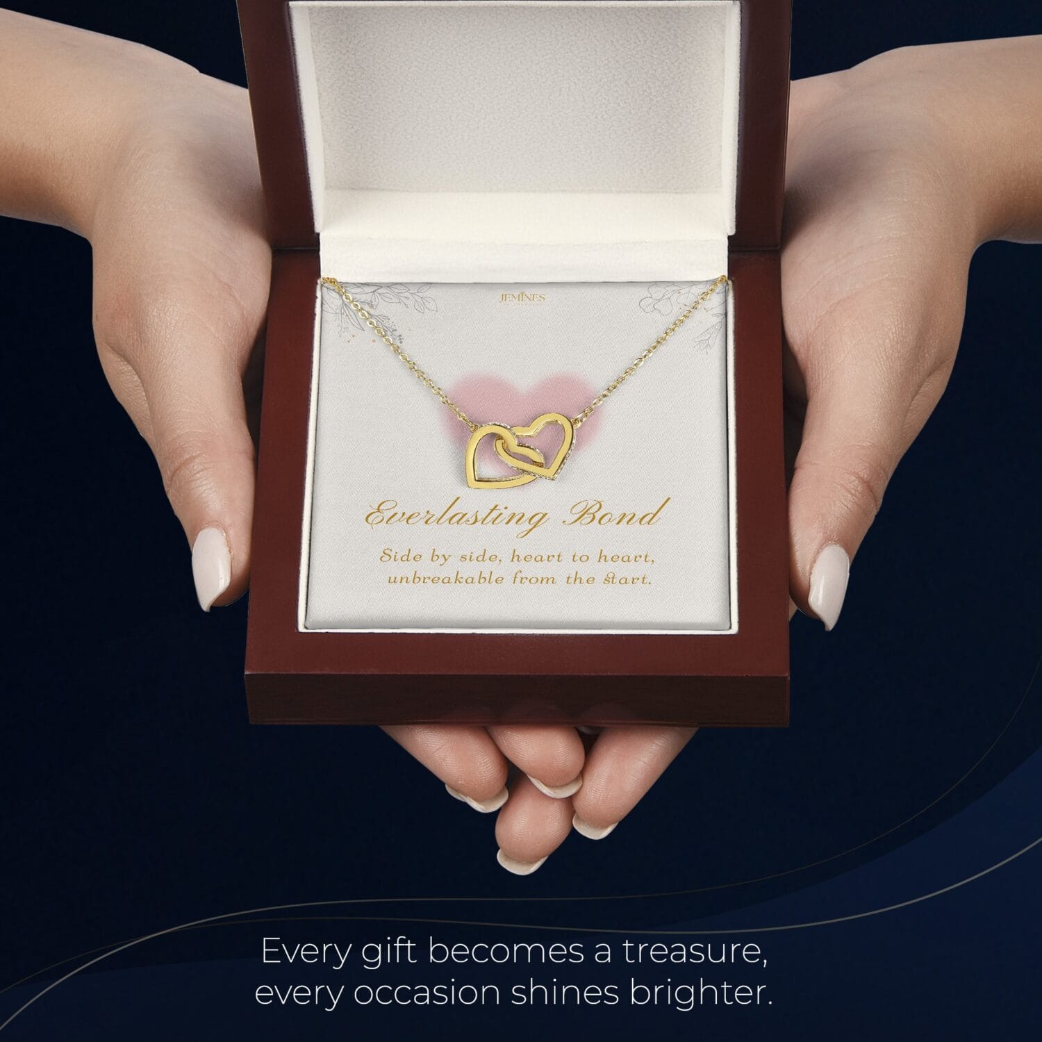 Wife Interlocking Gold Necklace Elegant Gift - JEMINES