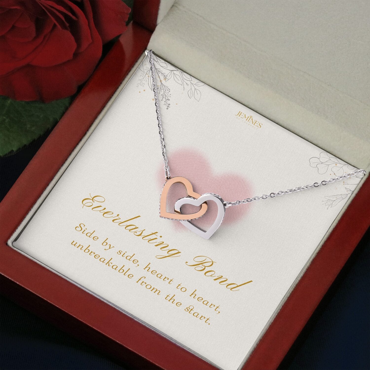 Wife Interlocking Hearts Necklace Elegant Gift - JEMINES