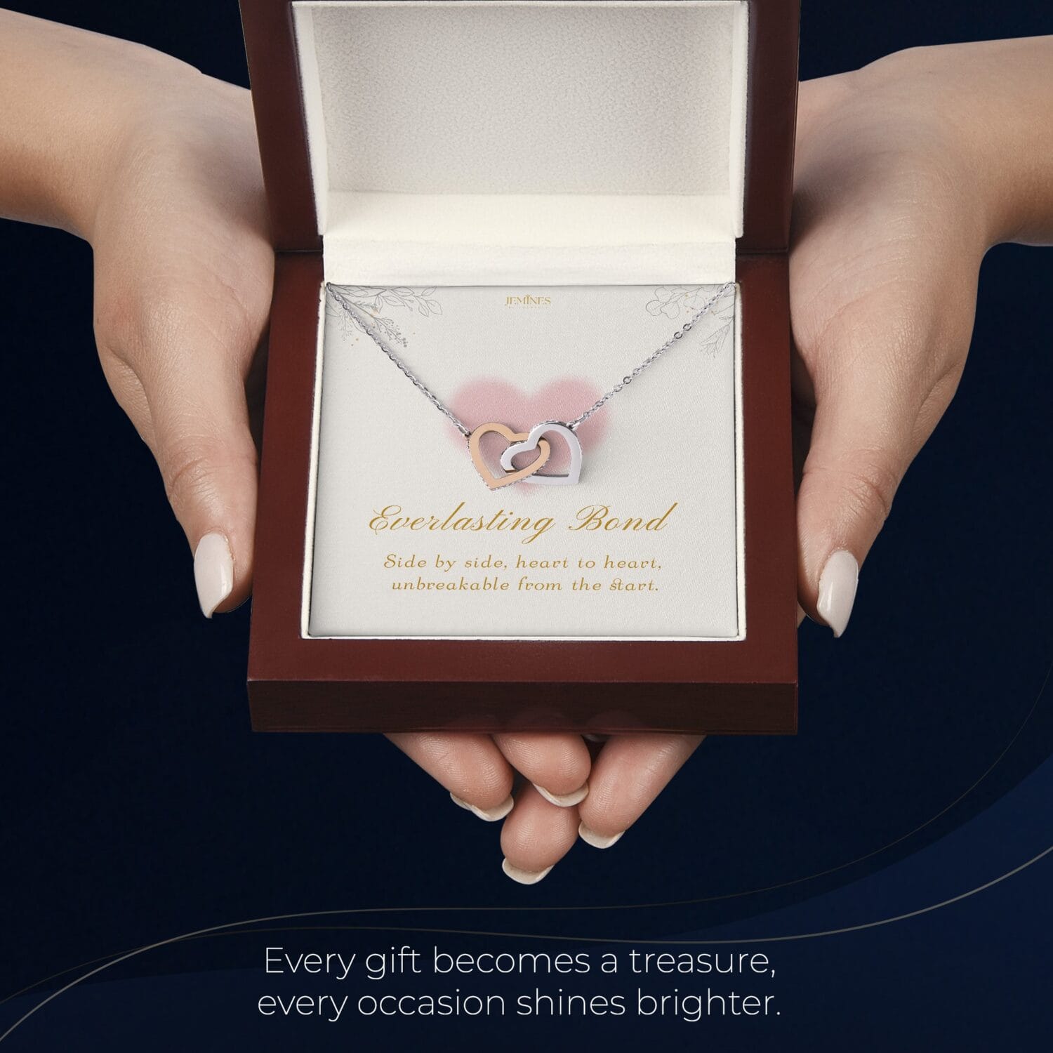 Wife Interlocking Hearts Necklace Elegant Gift - JEMINES