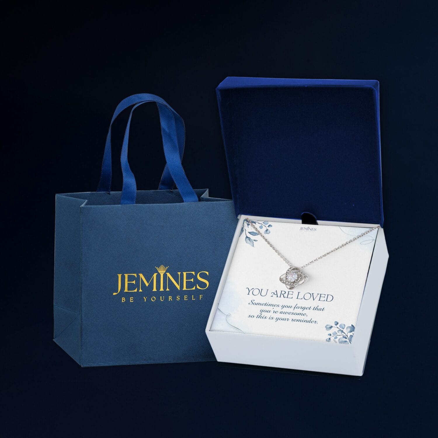You Are Loved Love Knot Necklace Elegant Gift - JEMINES
