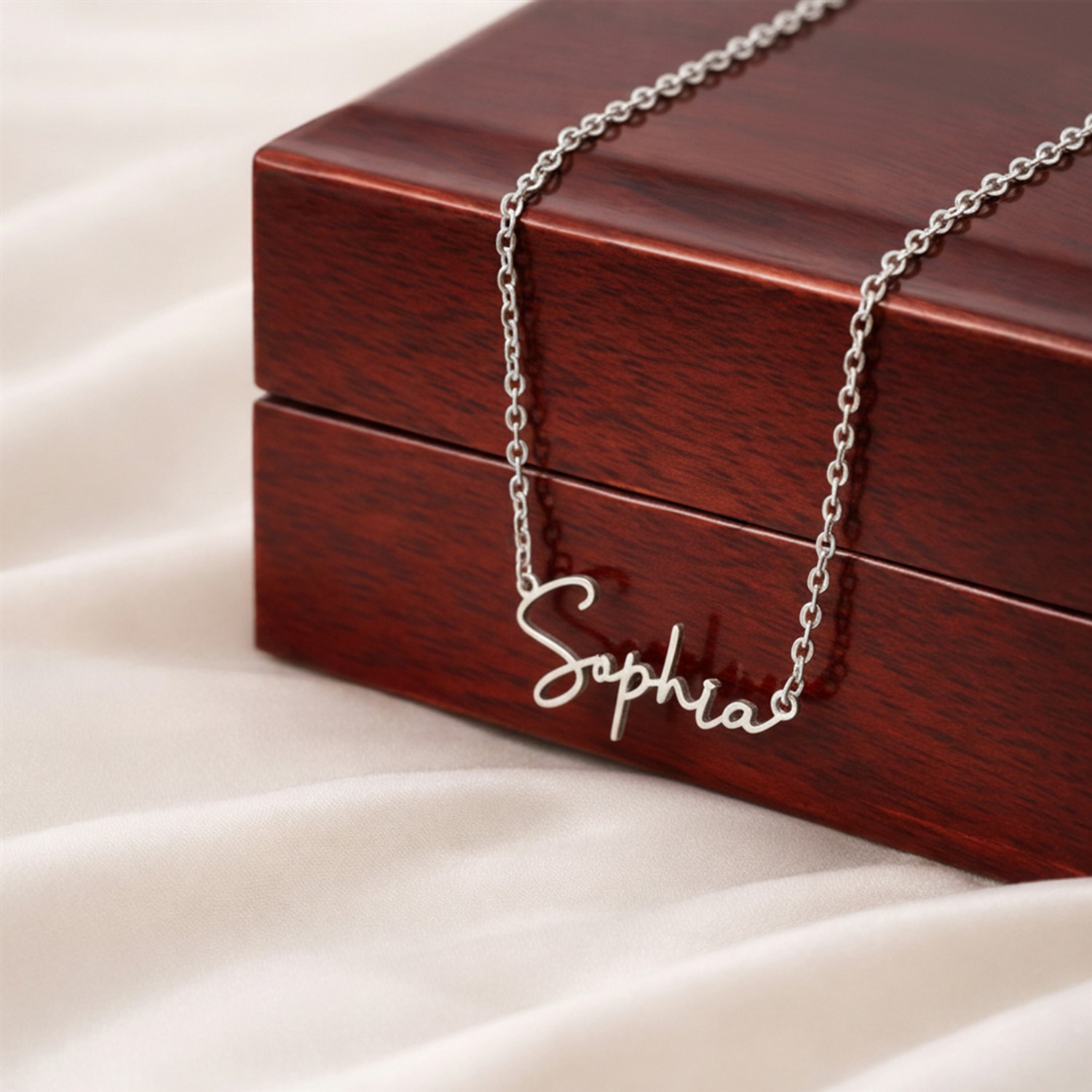 Custom Signature Name Necklace with Meaningful Message Card Gifts