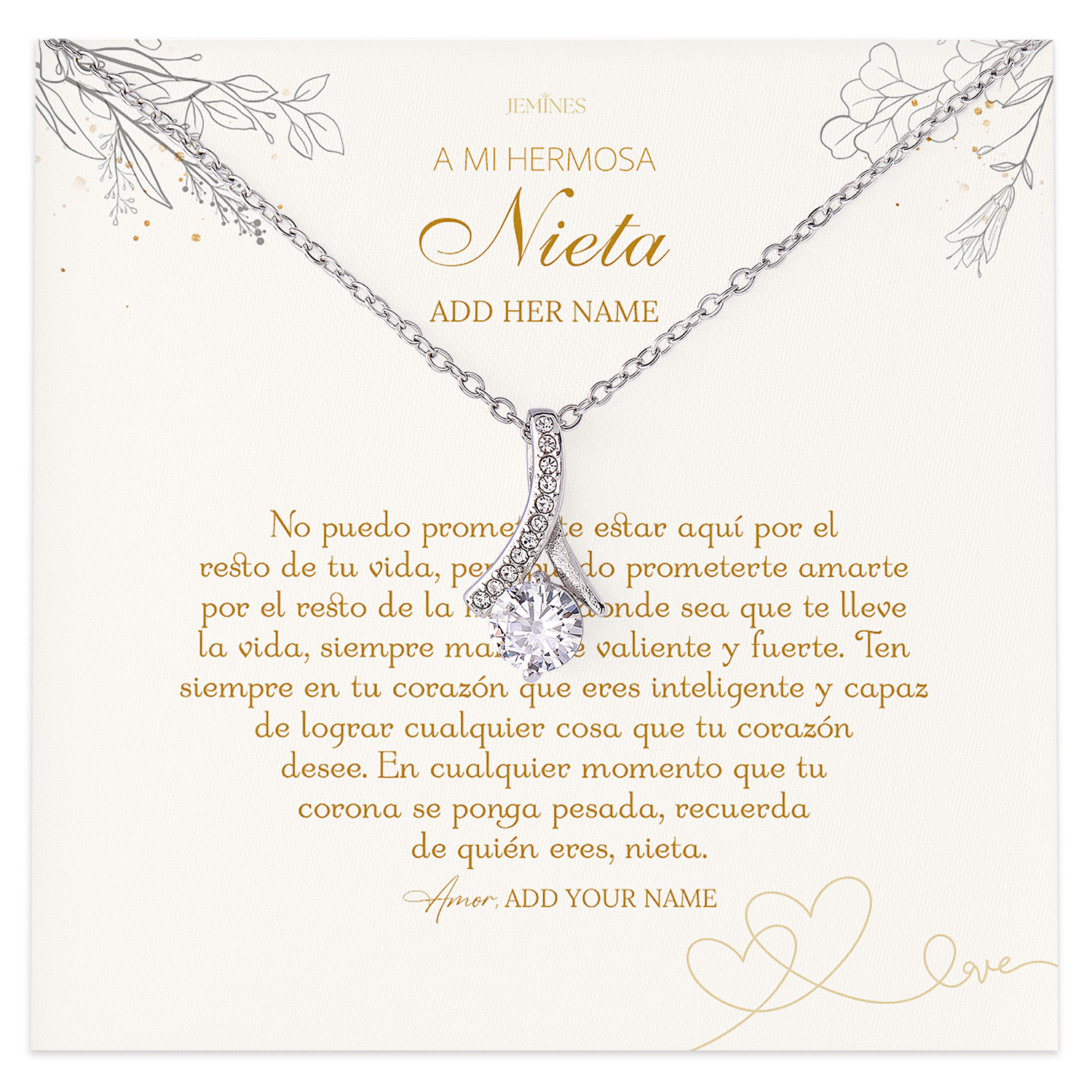 A mi Hermosa Nieta Necklace Gifts