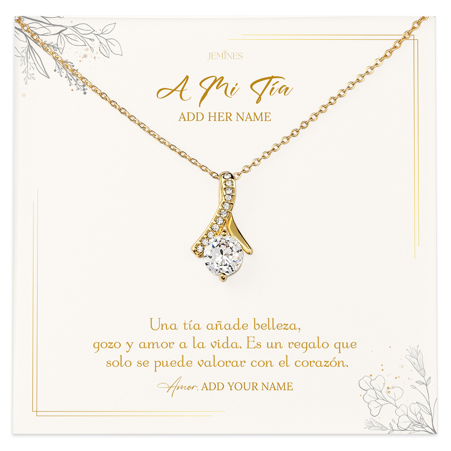 A mi Tía Necklace Personalized Gifts