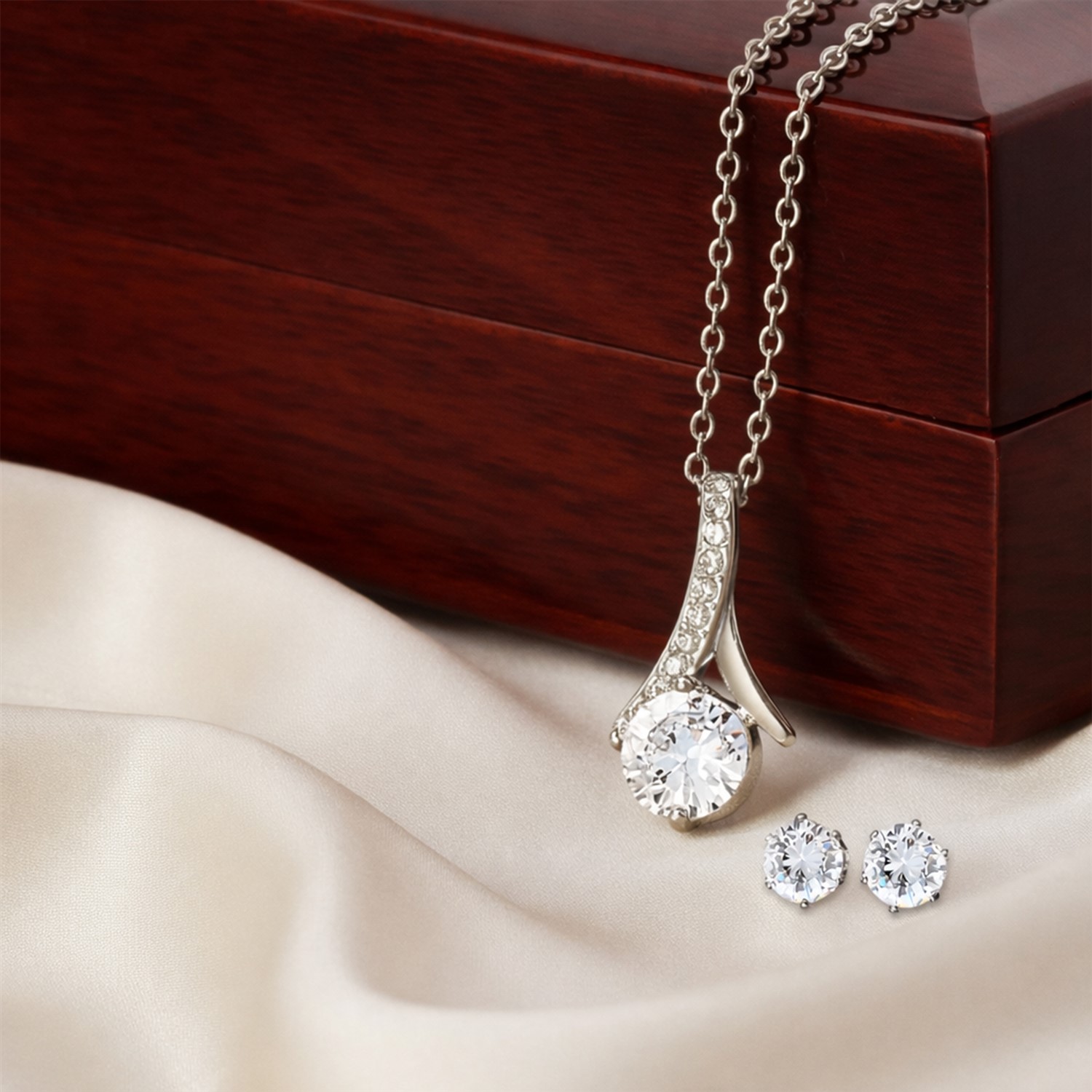 Alluring Beauty Set Necklace with Meaningful Message Card Gifts