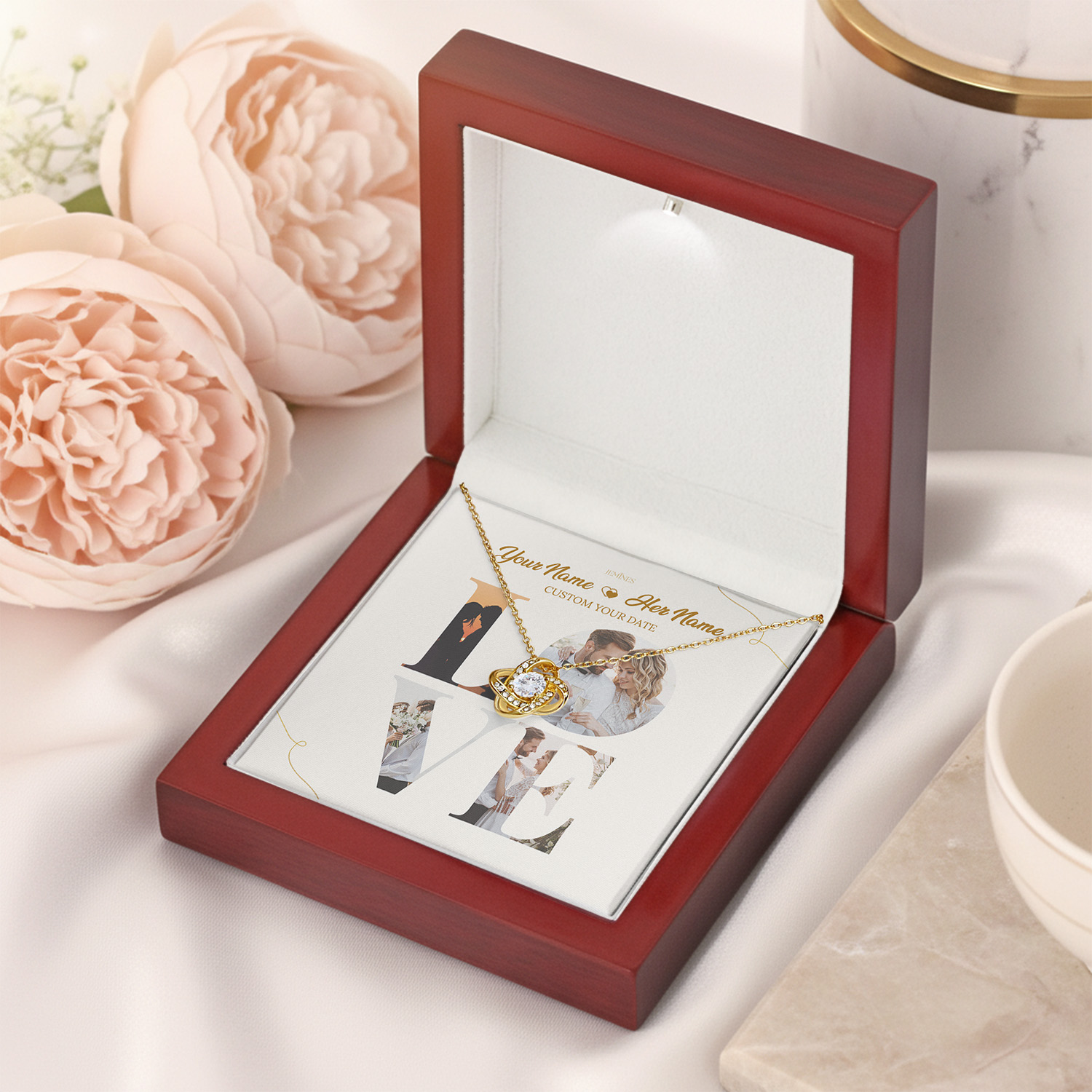Alternative view of Anniversary Necklace Personalized Photo Card Gifts