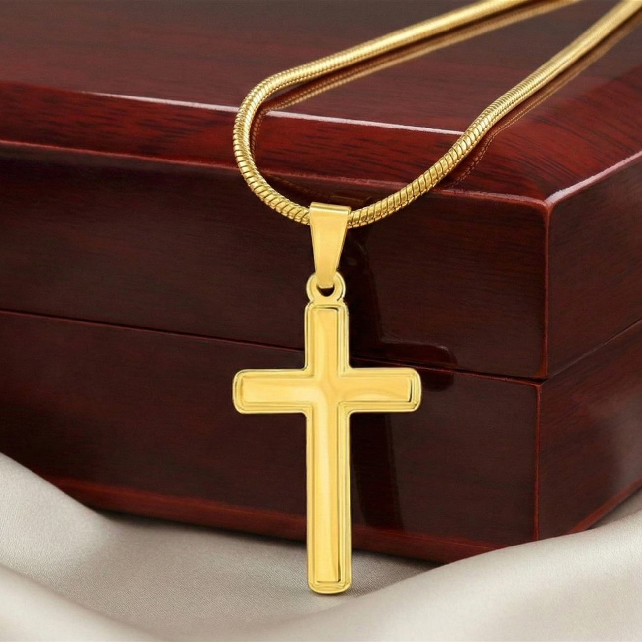 Artisan Crafted Cross Gold Necklace with Meaningful Message Card Gifts