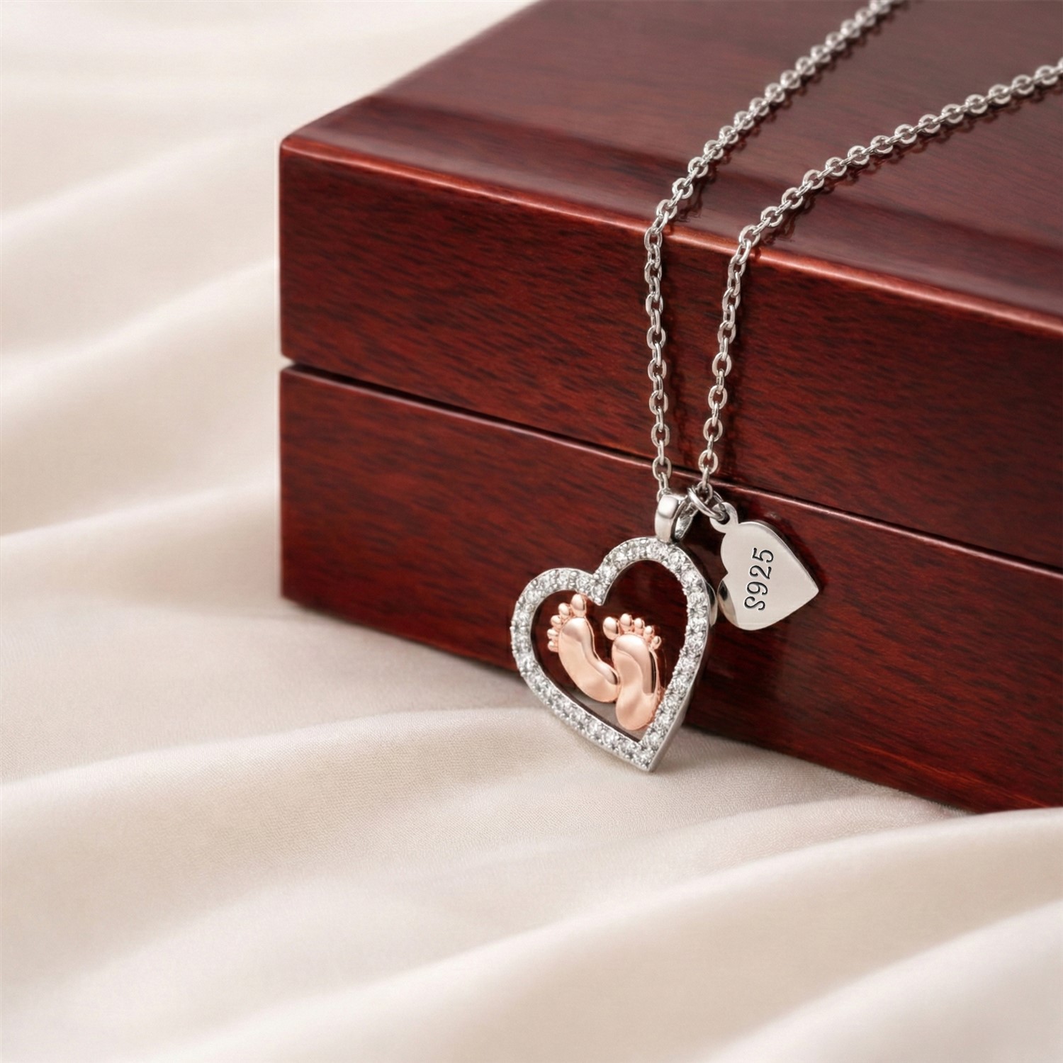Baby Feet Necklace with Meaningful Message Card Gifts