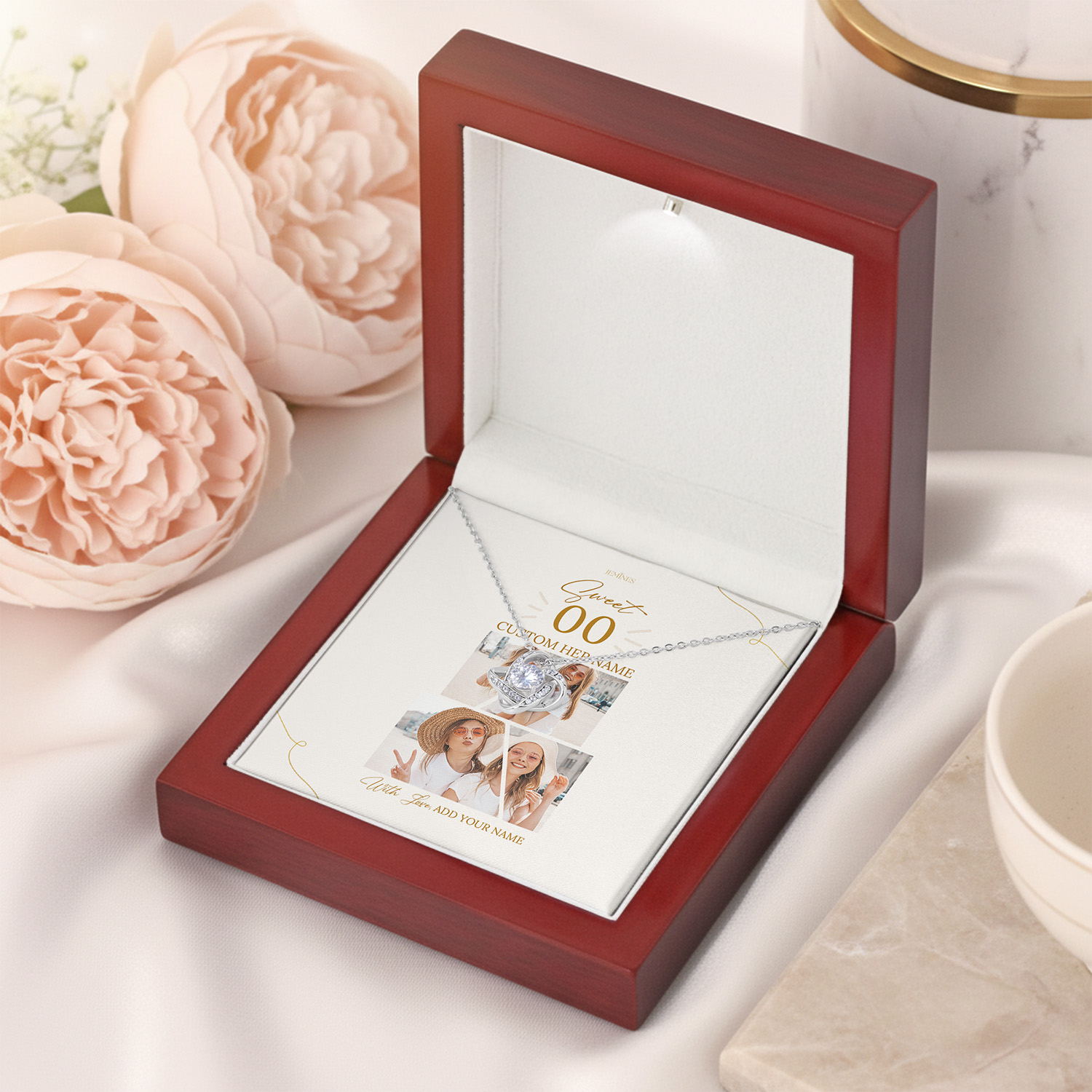 Alternative view of Birthday Necklace Personalized Photo Card Gifts