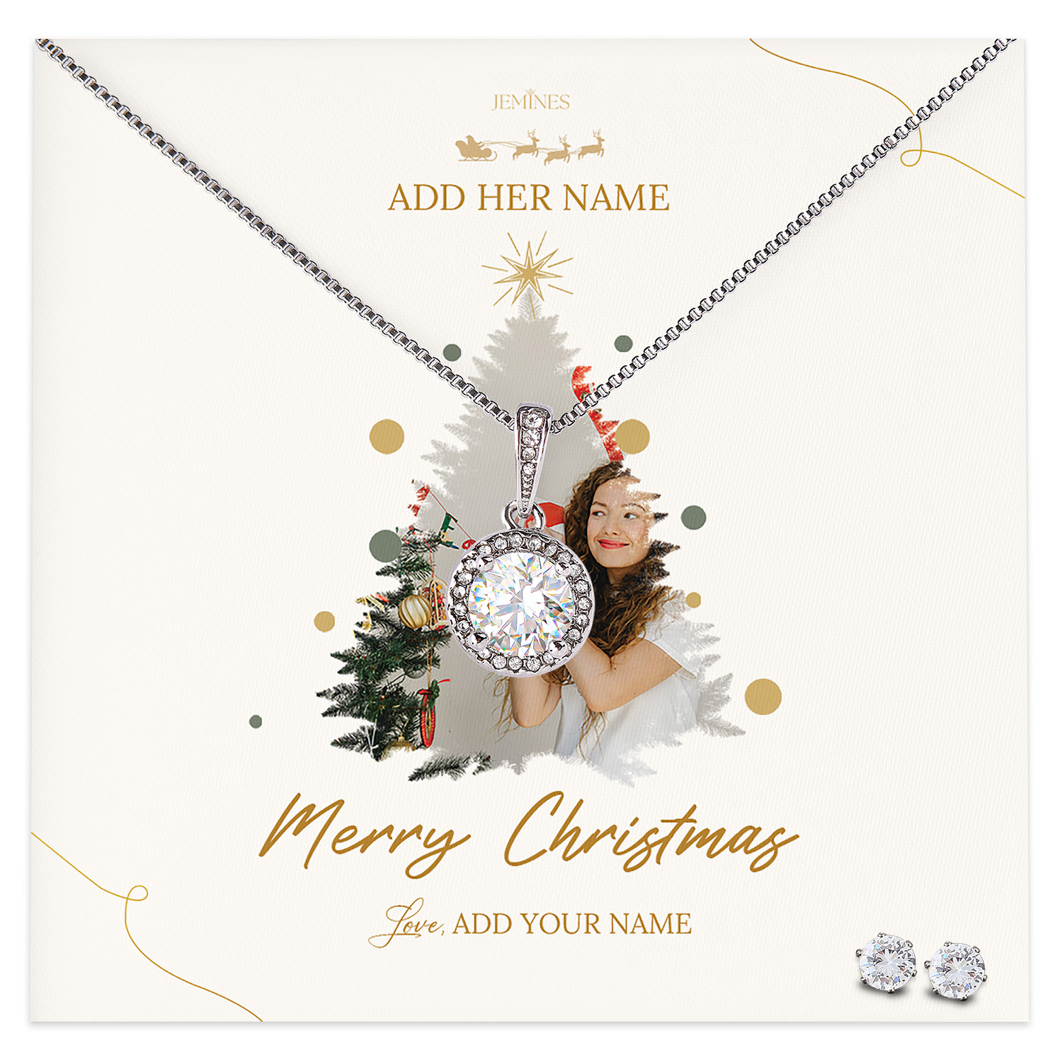 Christmas Necklace with Photo Card Gifts