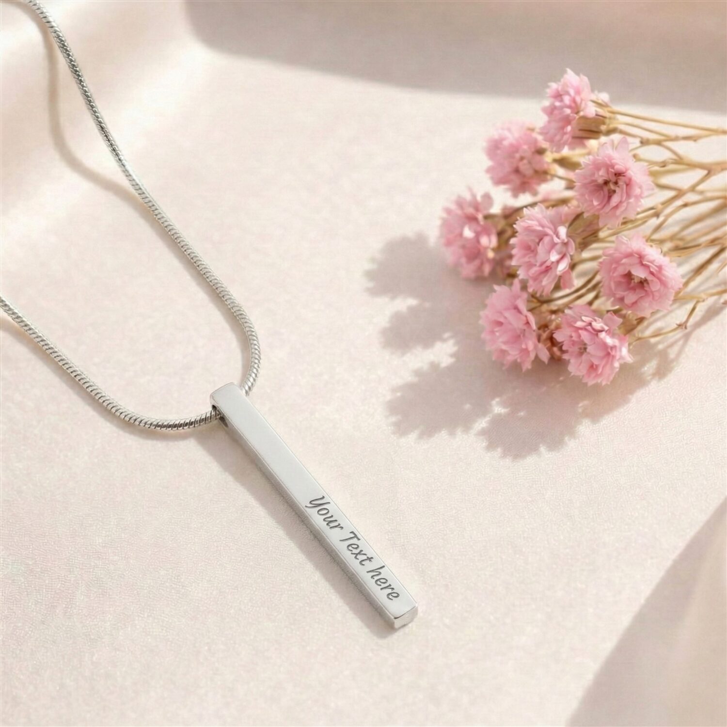 Custom Engraved 4 Sided Stick Necklace Gifts - JEMINES