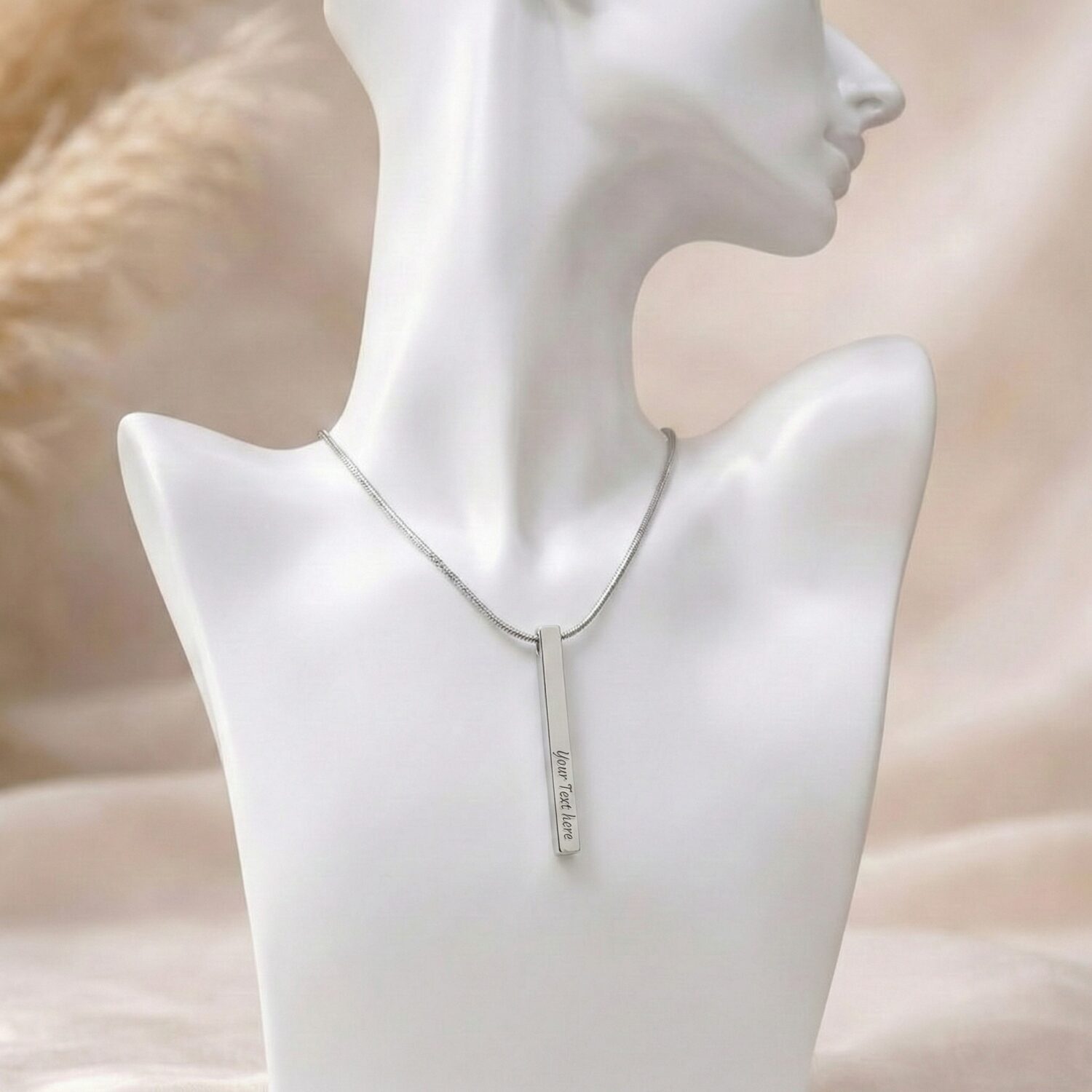Custom Engraved 4 Sided Stick Necklace Gifts - JEMINES