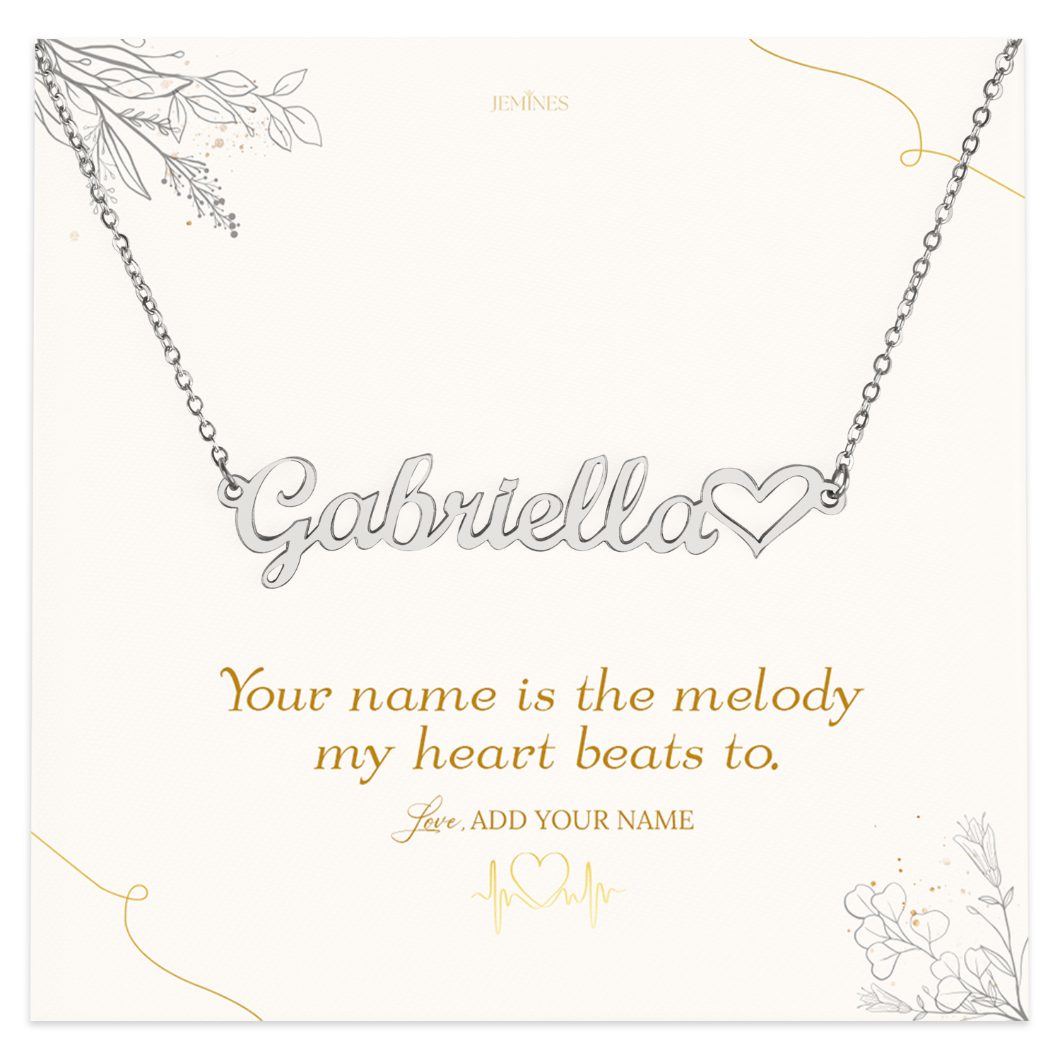 Custom Heart Name Necklace Gifts
