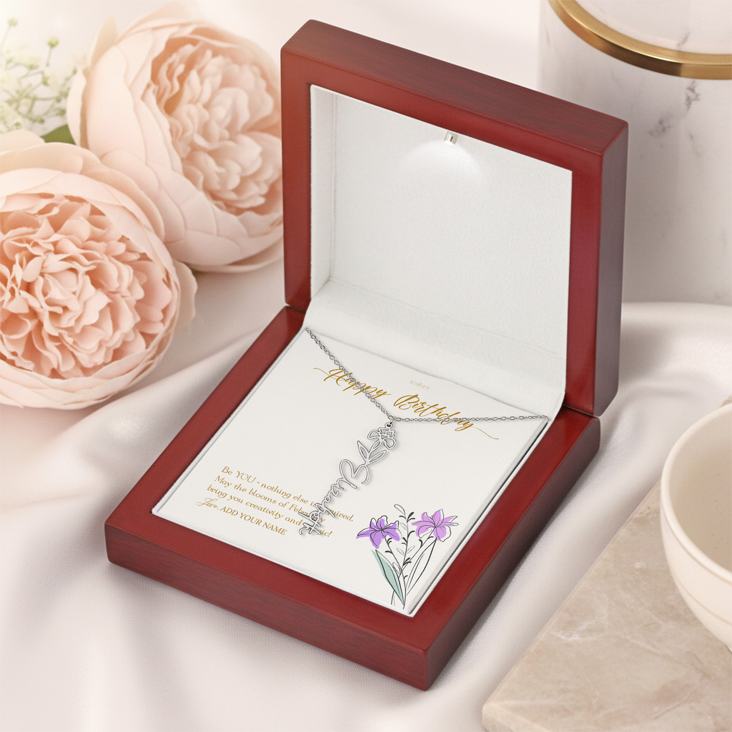 Alternative view of February Birth Month Flower Necklace Gifts