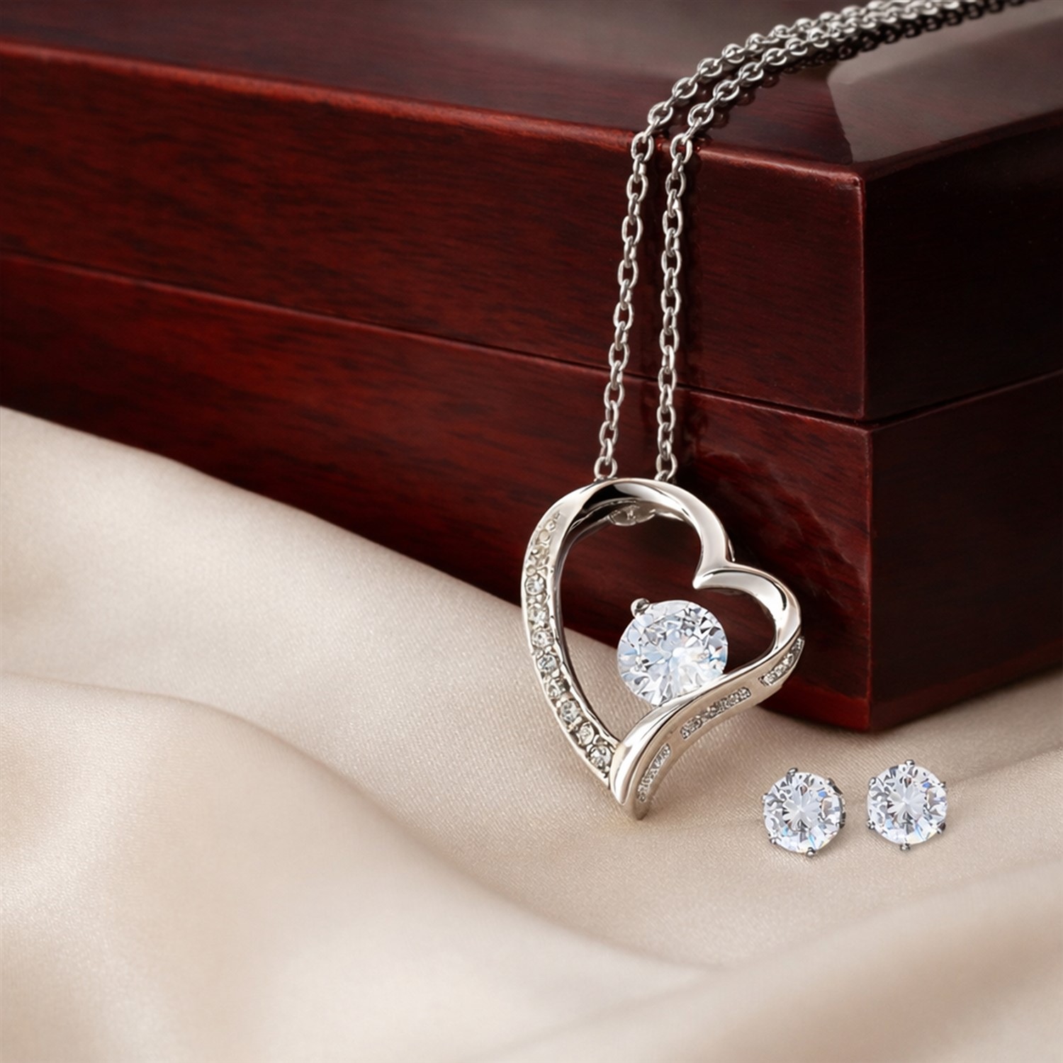 Forever Love Set Necklace with Meaningful Message Card Gifts