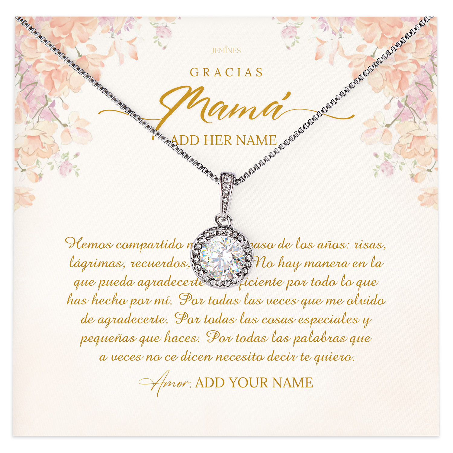 Gracias Mamá Necklace Personalized Gifts