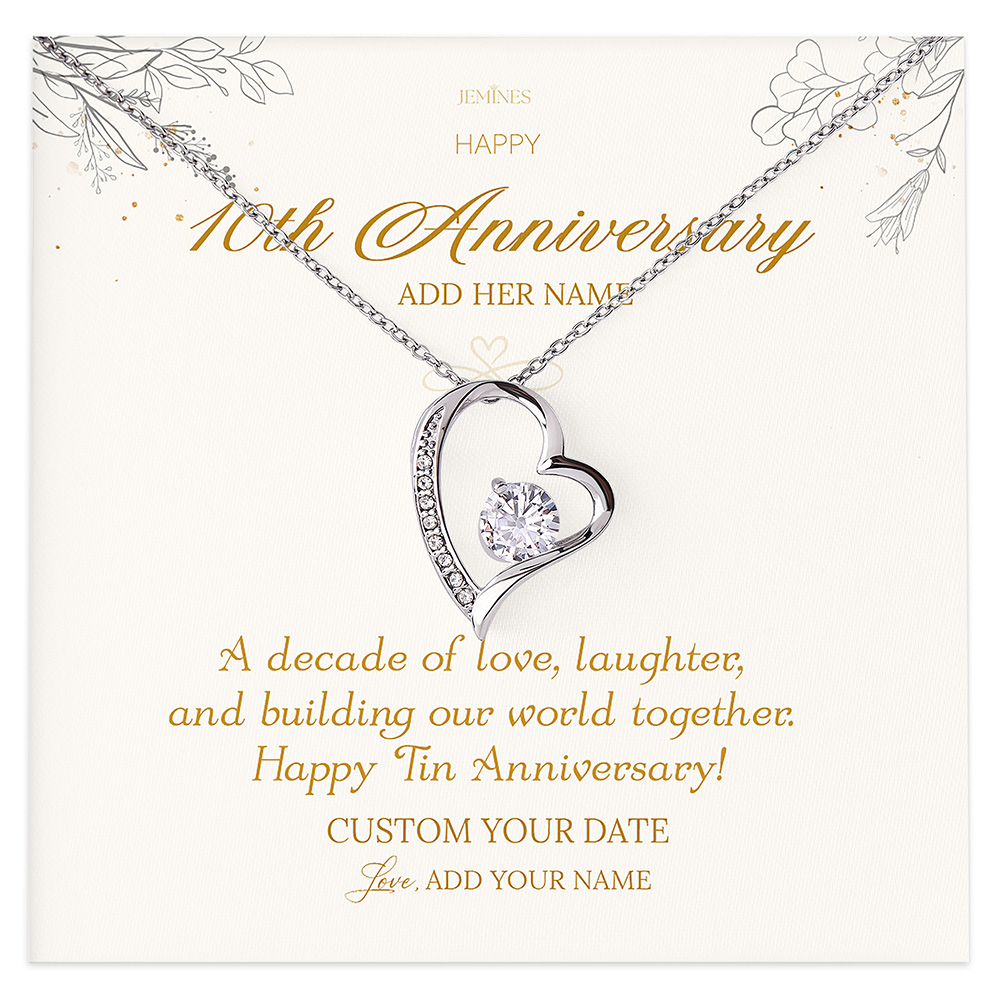 Happy 10th Anniversary Necklace Gifts