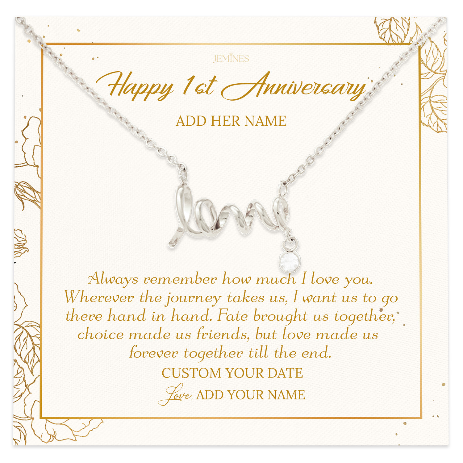 Happy 1st Anniversary Necklace Gifts