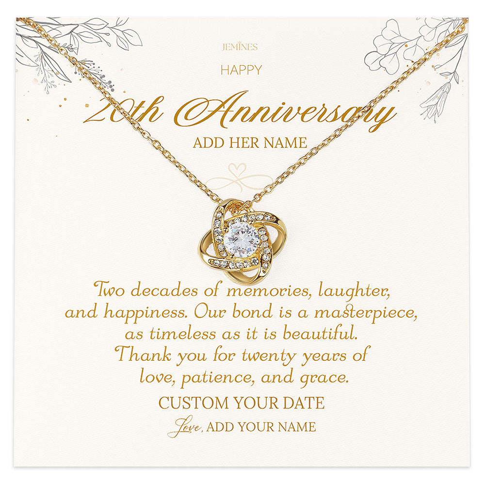 Happy 20th Anniversary Necklace Gifts