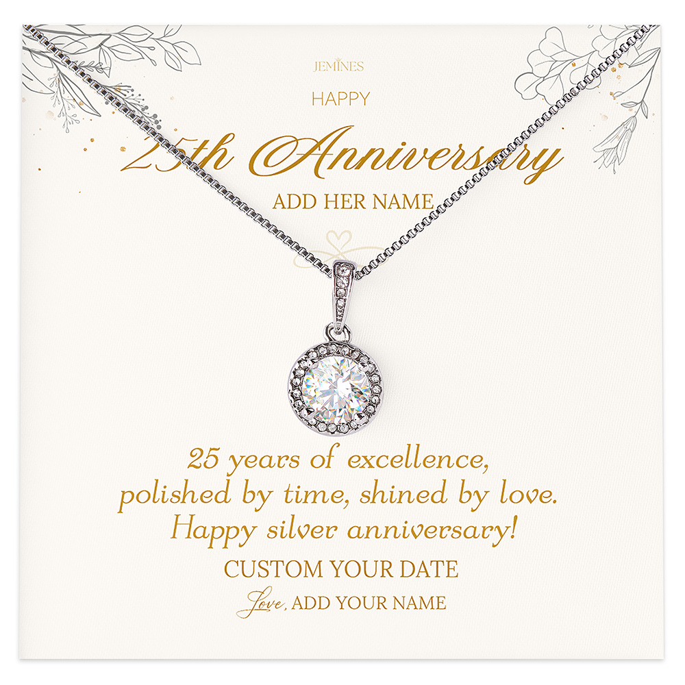 Happy 25th Anniversary Necklace Gifts