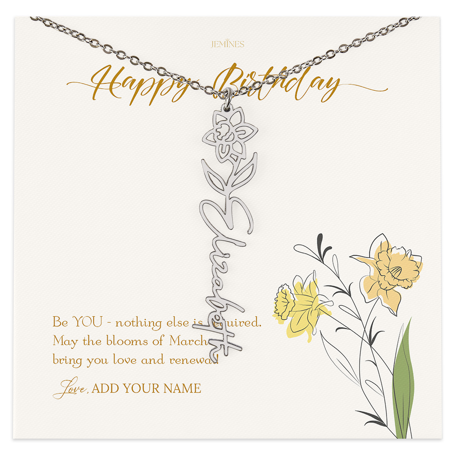 March Birth Month Flower Necklace Gifts