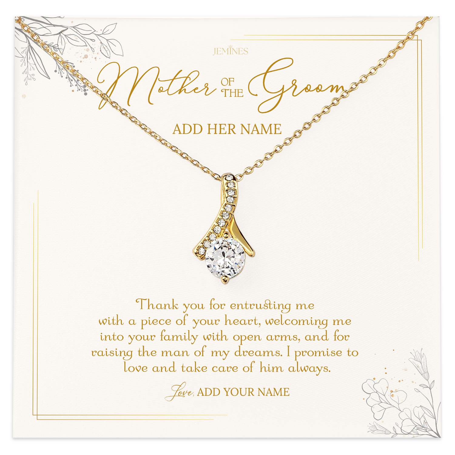 Mother of the Groom Necklace Gifts