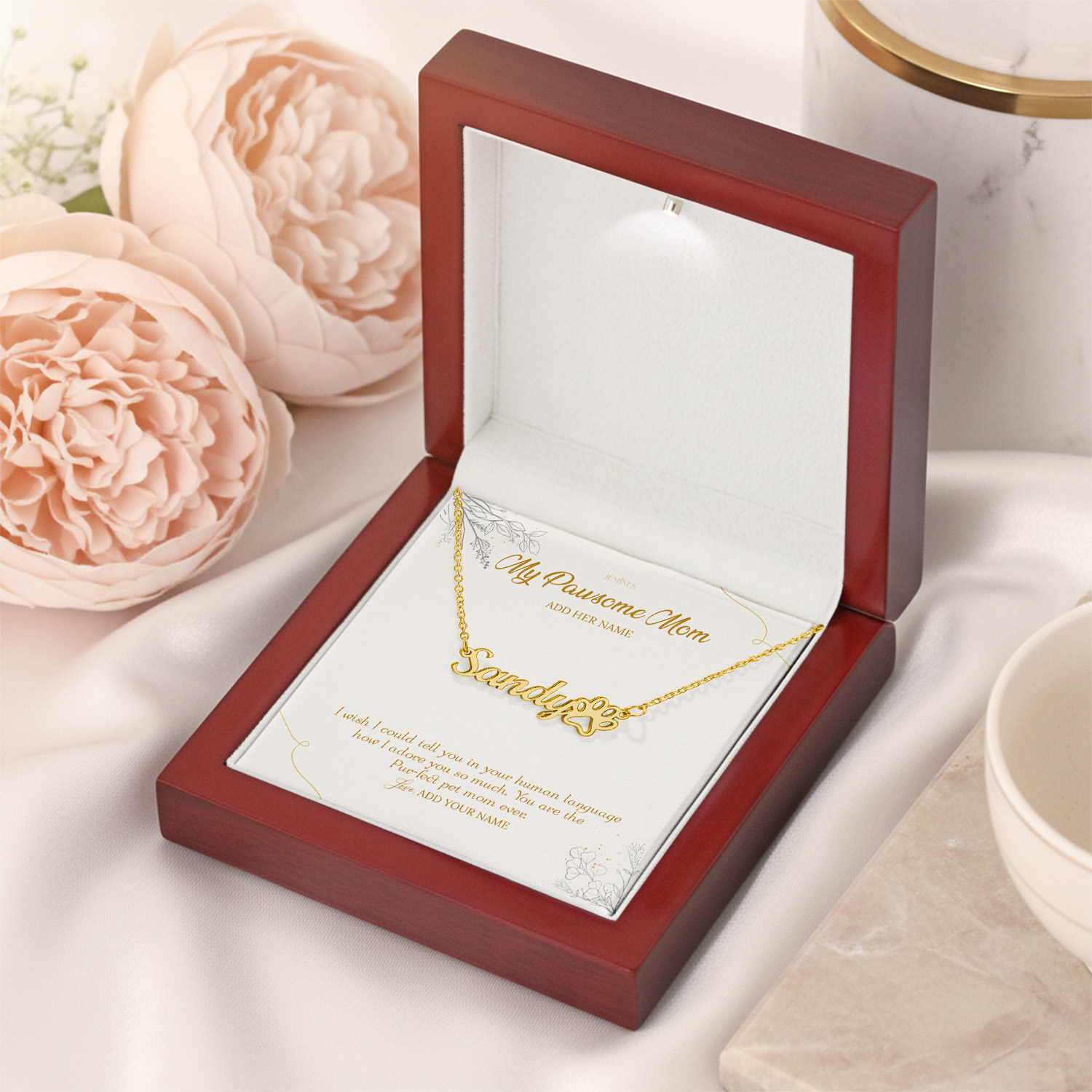 Alternative view of My Pawsome Mom Name Necklace Personalized Gifts