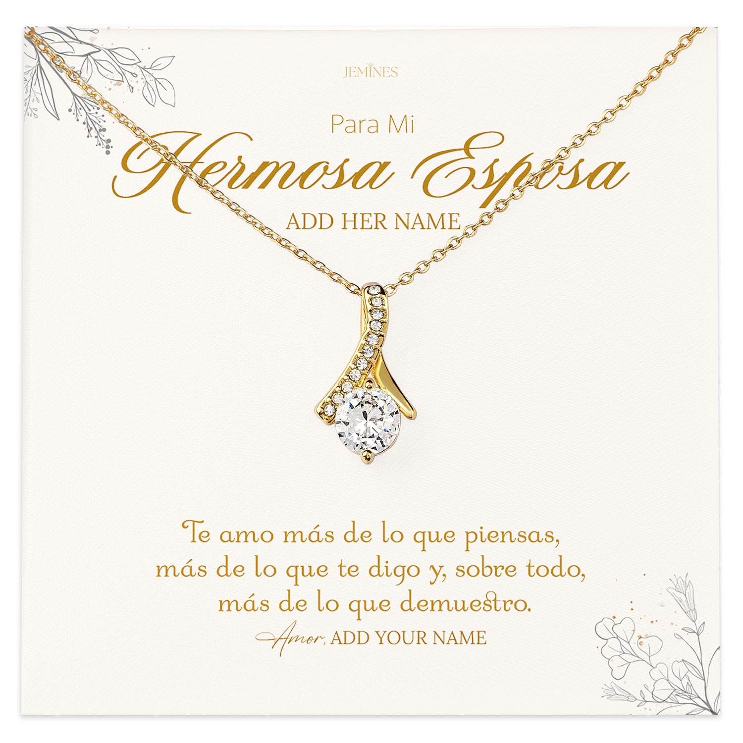 Para Mi Hermosa Esposa Necklace Gifts