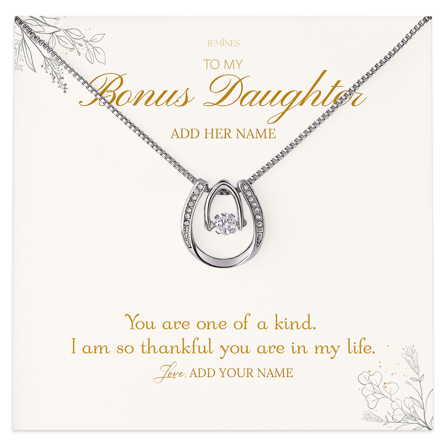 To My Bonus Daughter Necklace Gifts