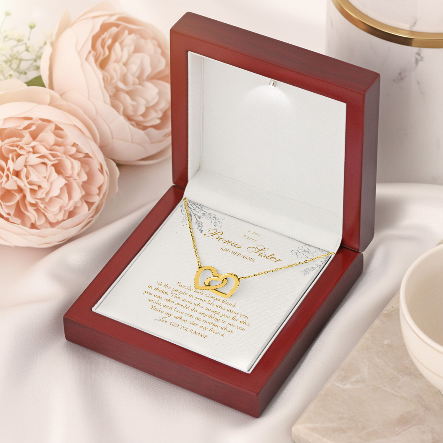 Alternative view of To My Bonus Sister Necklace Personalized Gifts